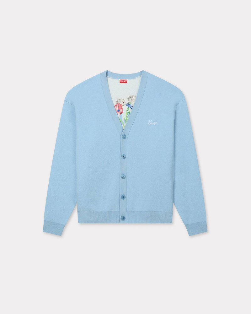 'KENZO Archive Bouquet' embroidered cardigan in cotton wool 1
