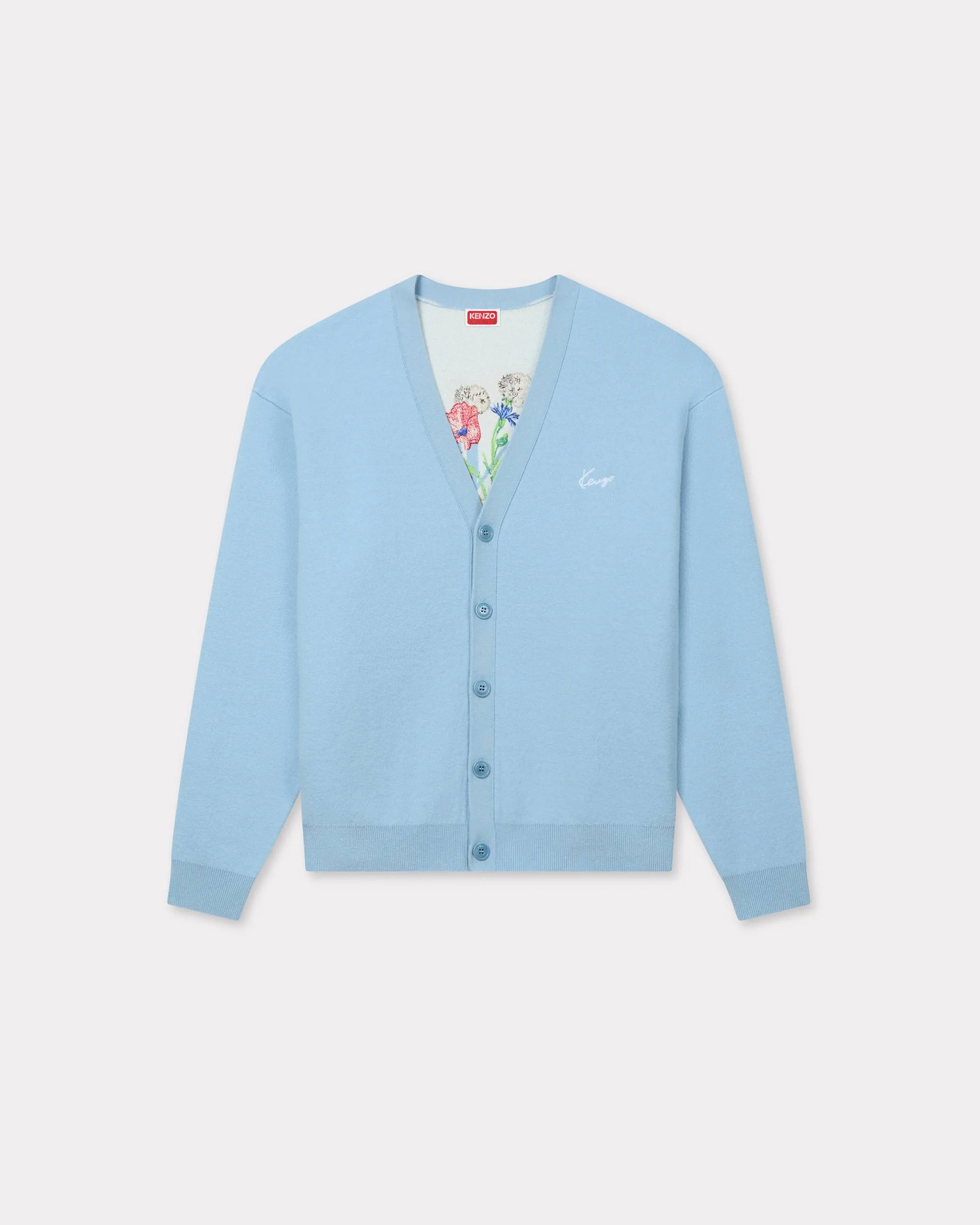 'KENZO Archive Bouquet' embroidered cardigan in cotton wool - 1