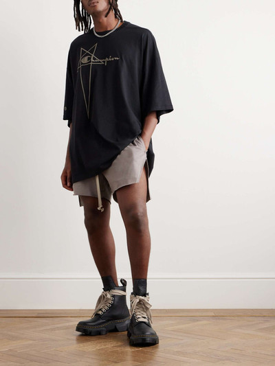 Rick Owens + Champion Dolphin Logo-Embroidered Organic Cotton-Jersey Shorts outlook