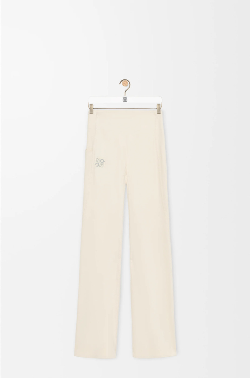 Soft bootleg pants in technical jersey 1