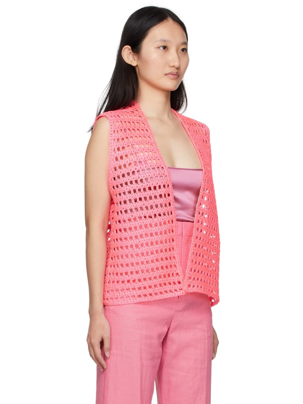 Pink Crochet Vest - 2