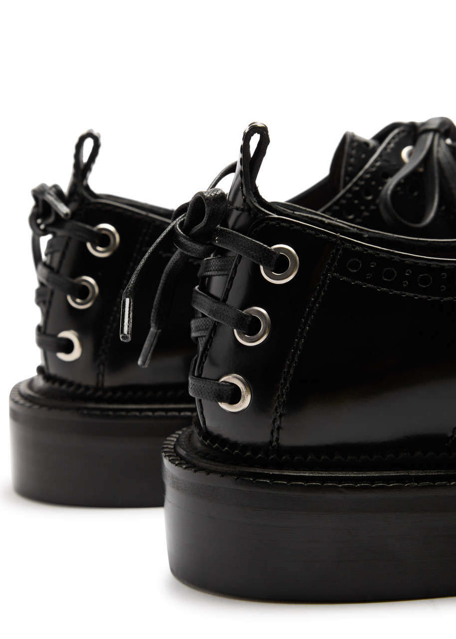 Simone Rocha Lace-up Glossed Leather Brogues - 4
