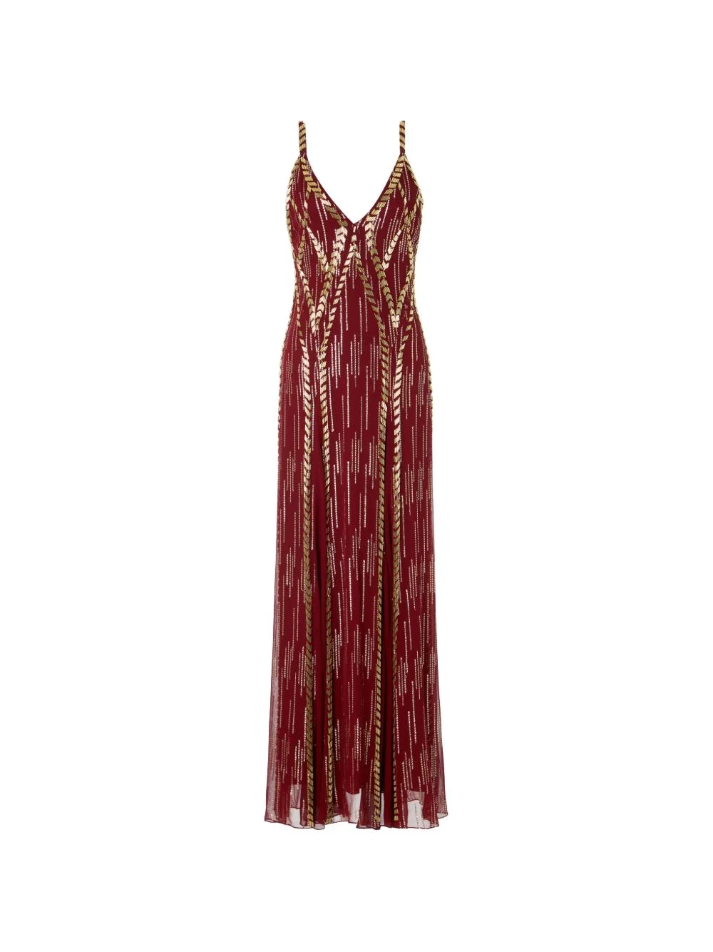 Viola bead-embellished open-back maxi dress - 1