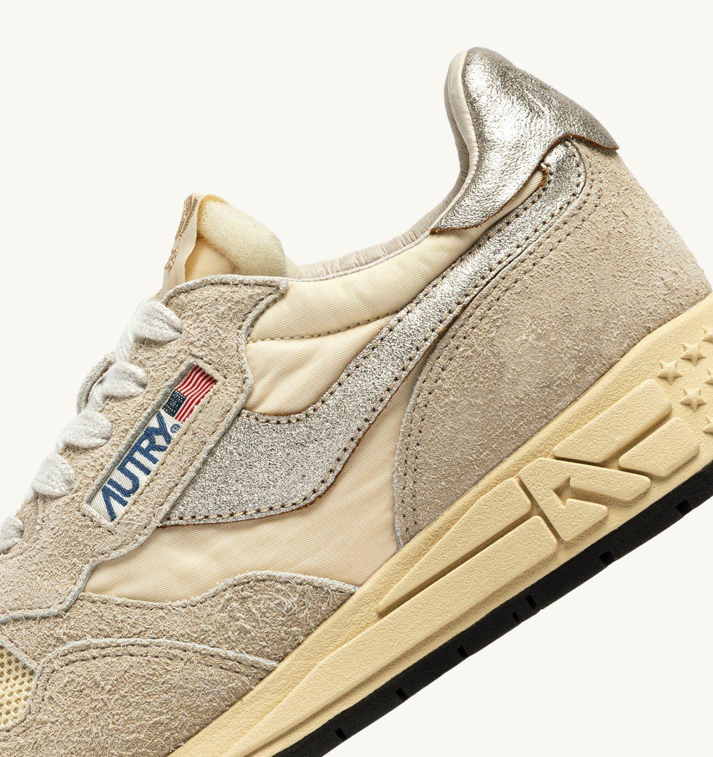 REELWIND LOW SNEAKERS IN NYLON SUEDE AND LEATHER COLOR ECRU AND PLATINUM - 6
