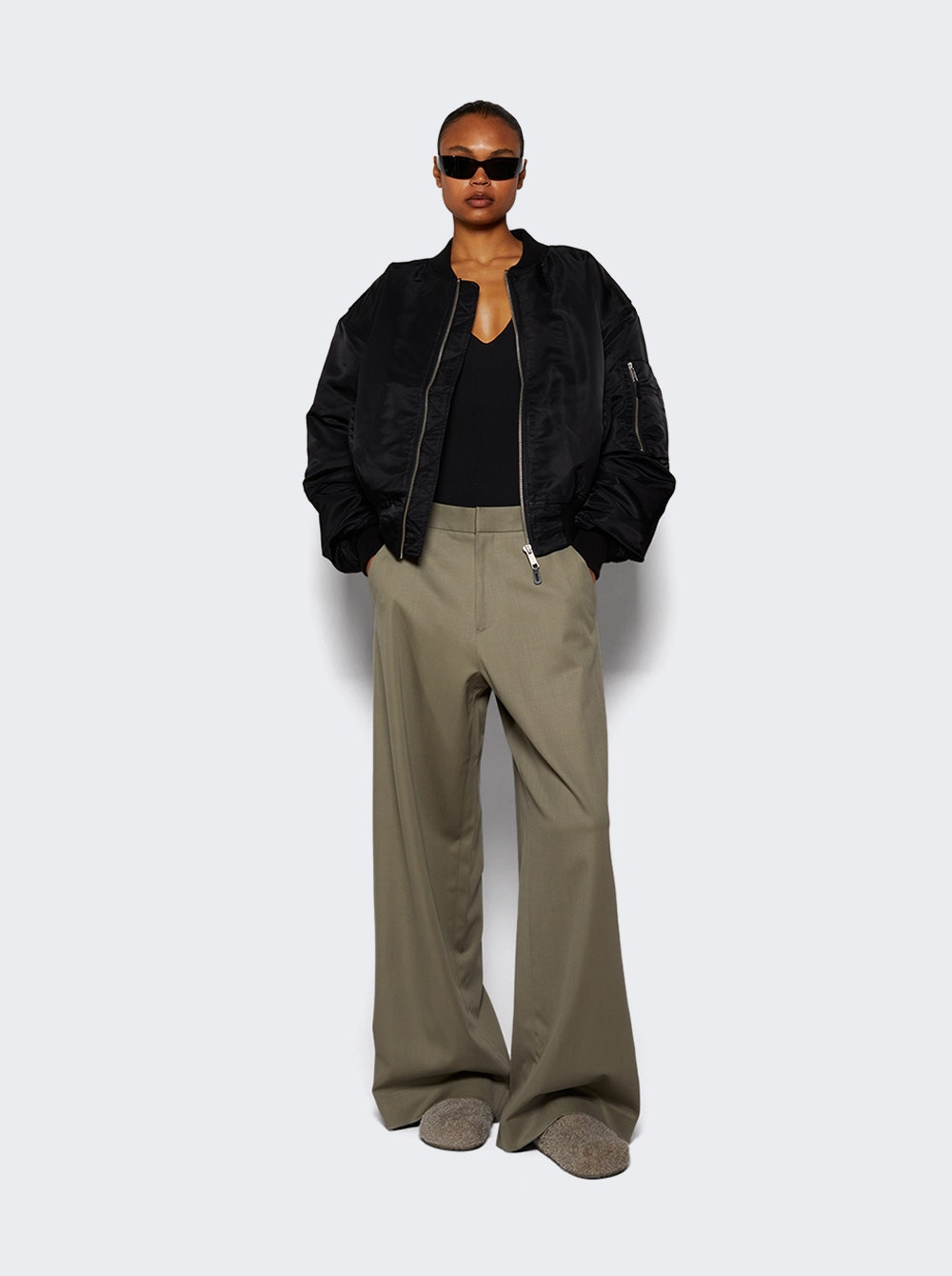 V Neck Bodysuit Soot - 5