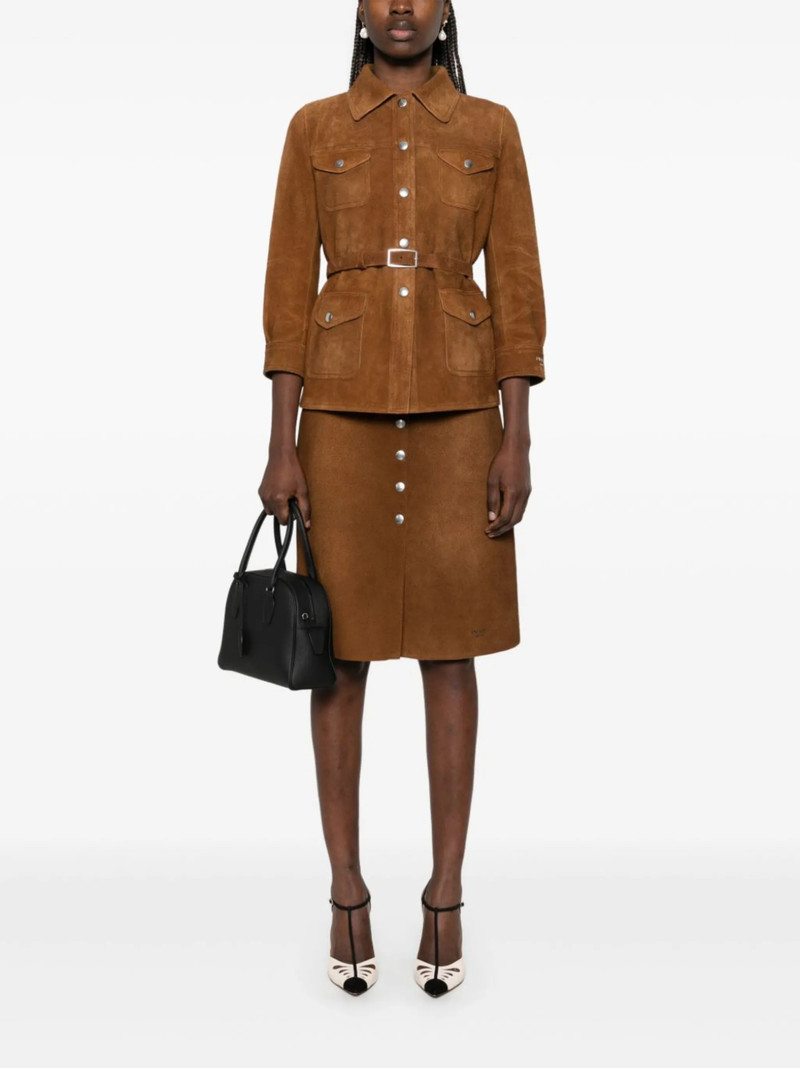 Prada belted midi skirt outlook