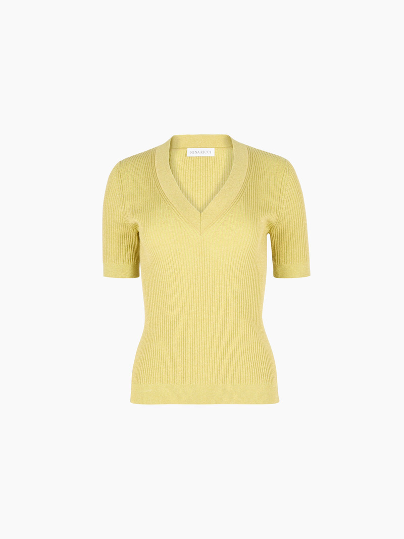 Mustard V-Neck Knit Top 5