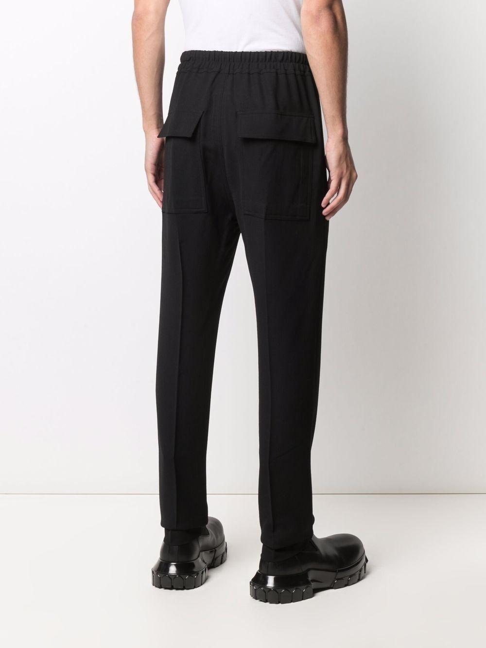 drawstring-fastening tailored trousers - 4