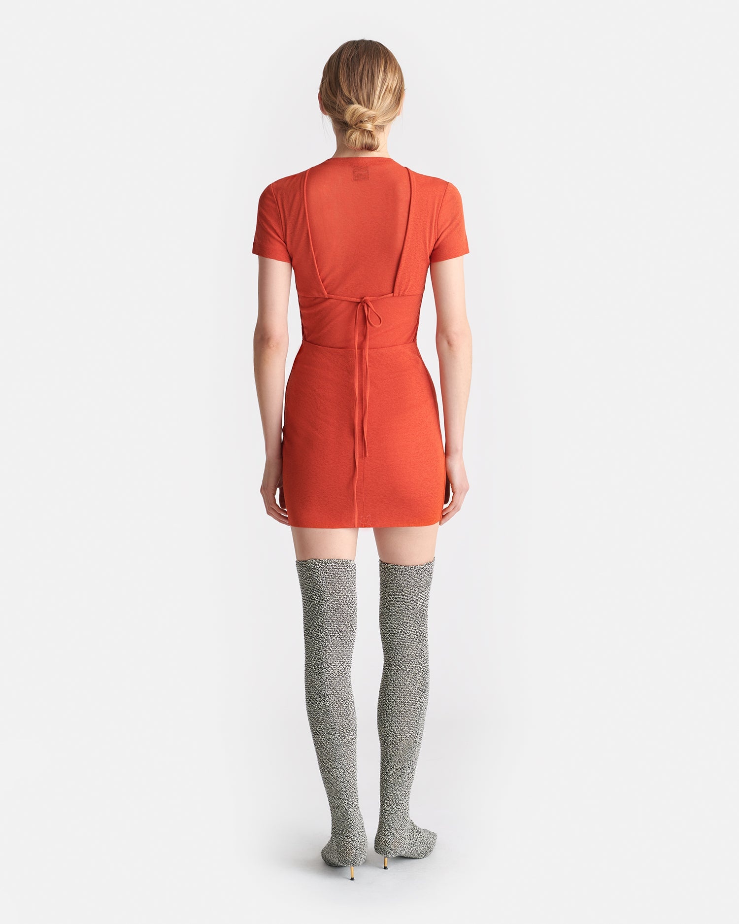 Open-Back Mesh-Jersey Mini Dress - 3