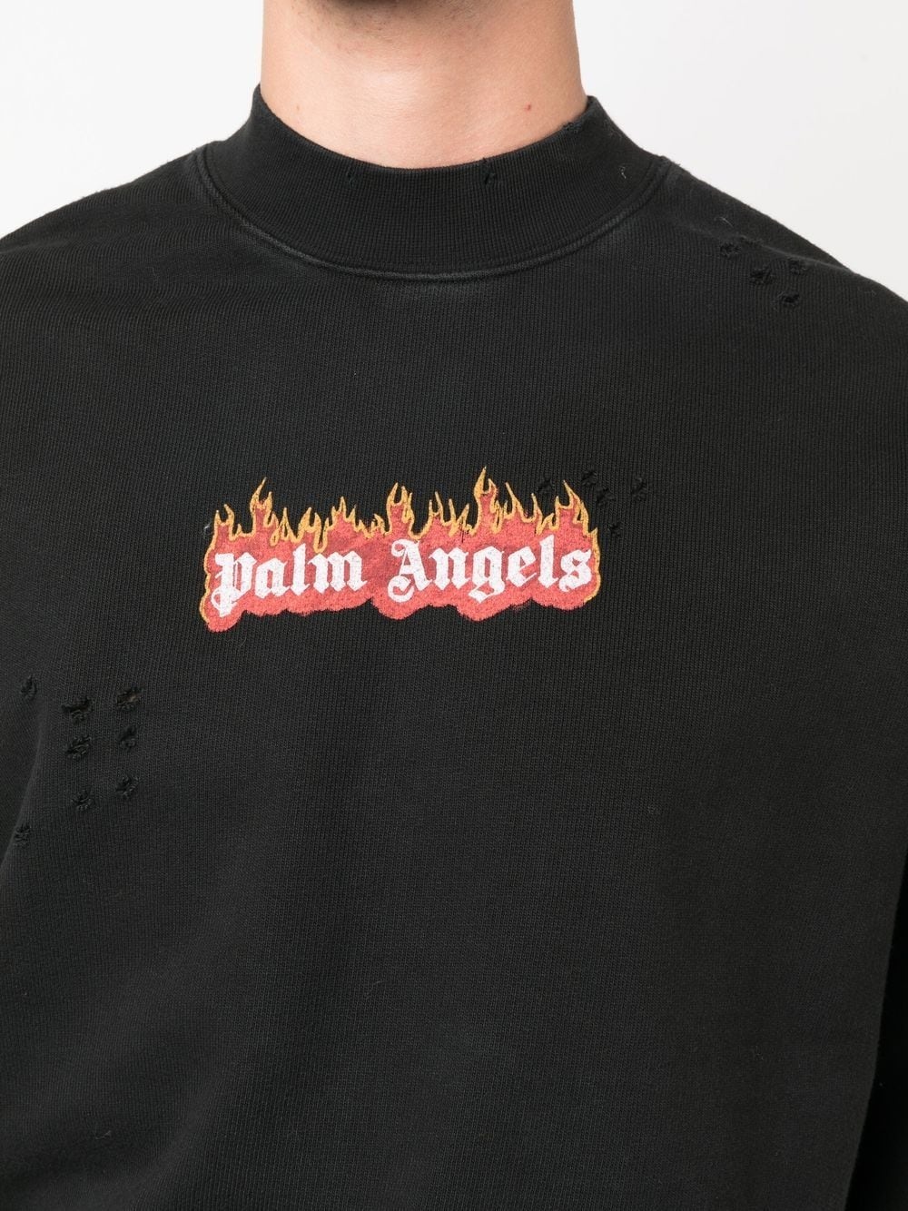 Burning Logo-print distressed sweatshirt - 5