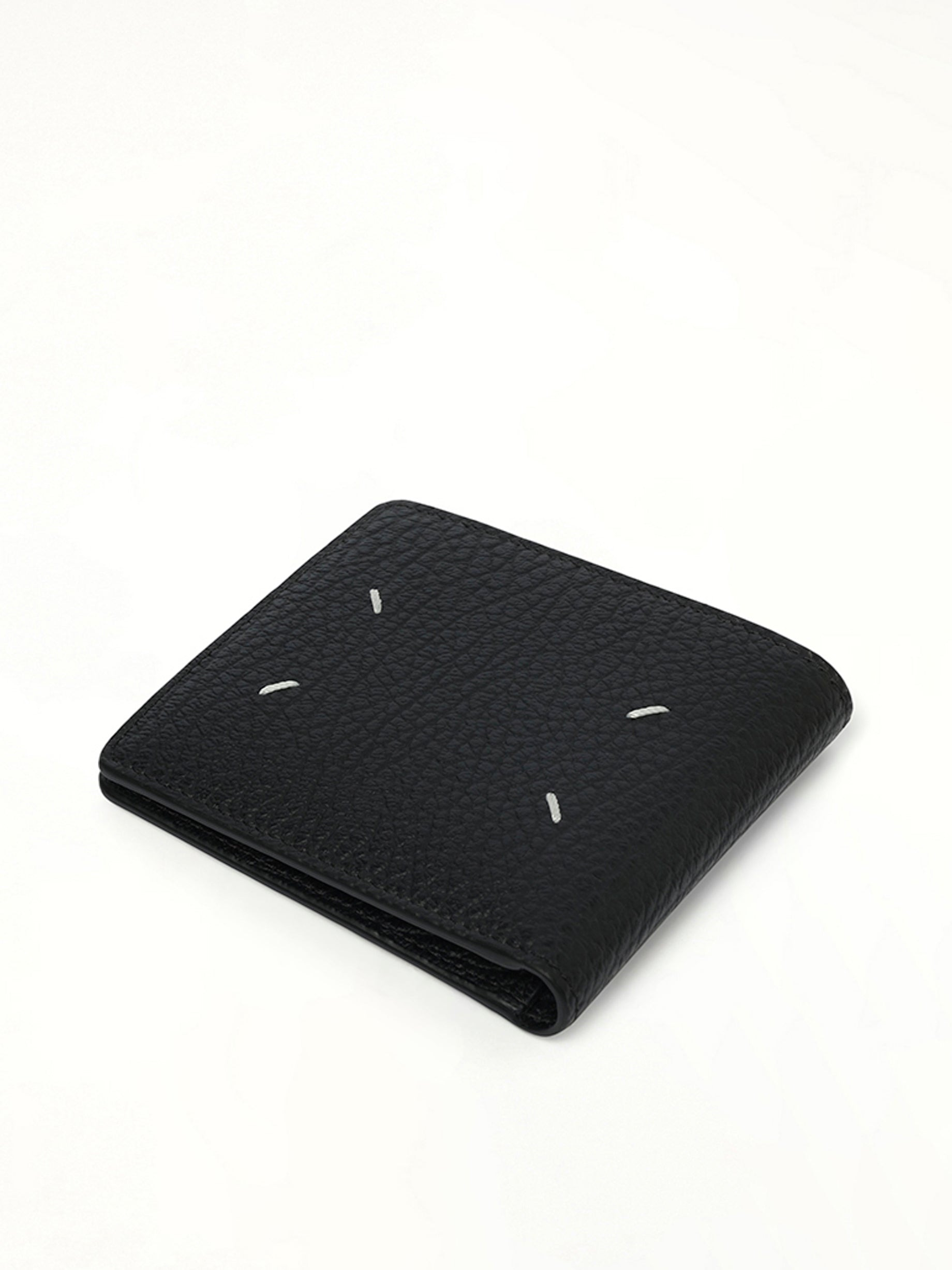 4 Stitch Bifold Wallet in Black - 3
