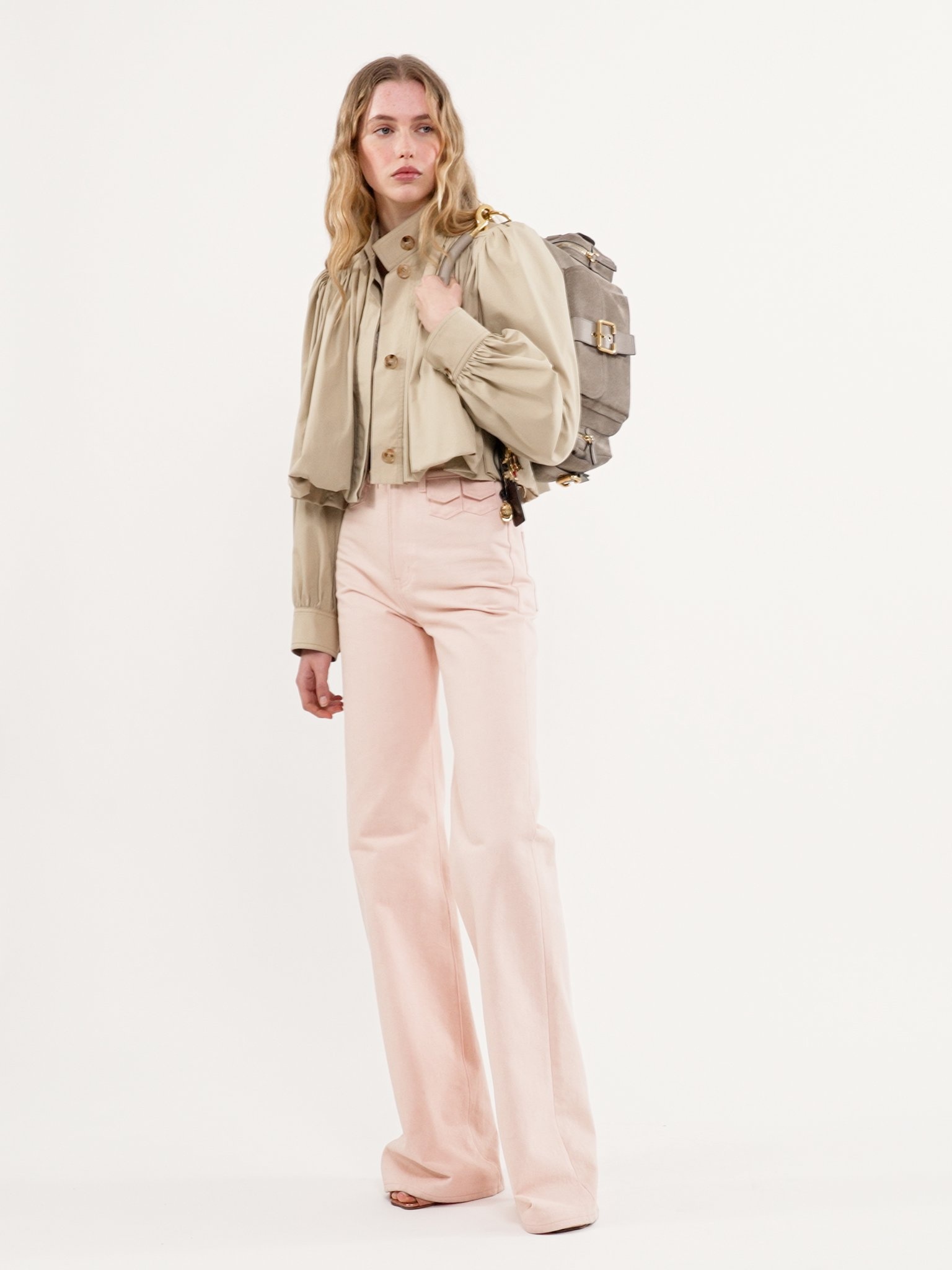 GATHERED BOULE JACKET IN COTTON GABARDINE - 5