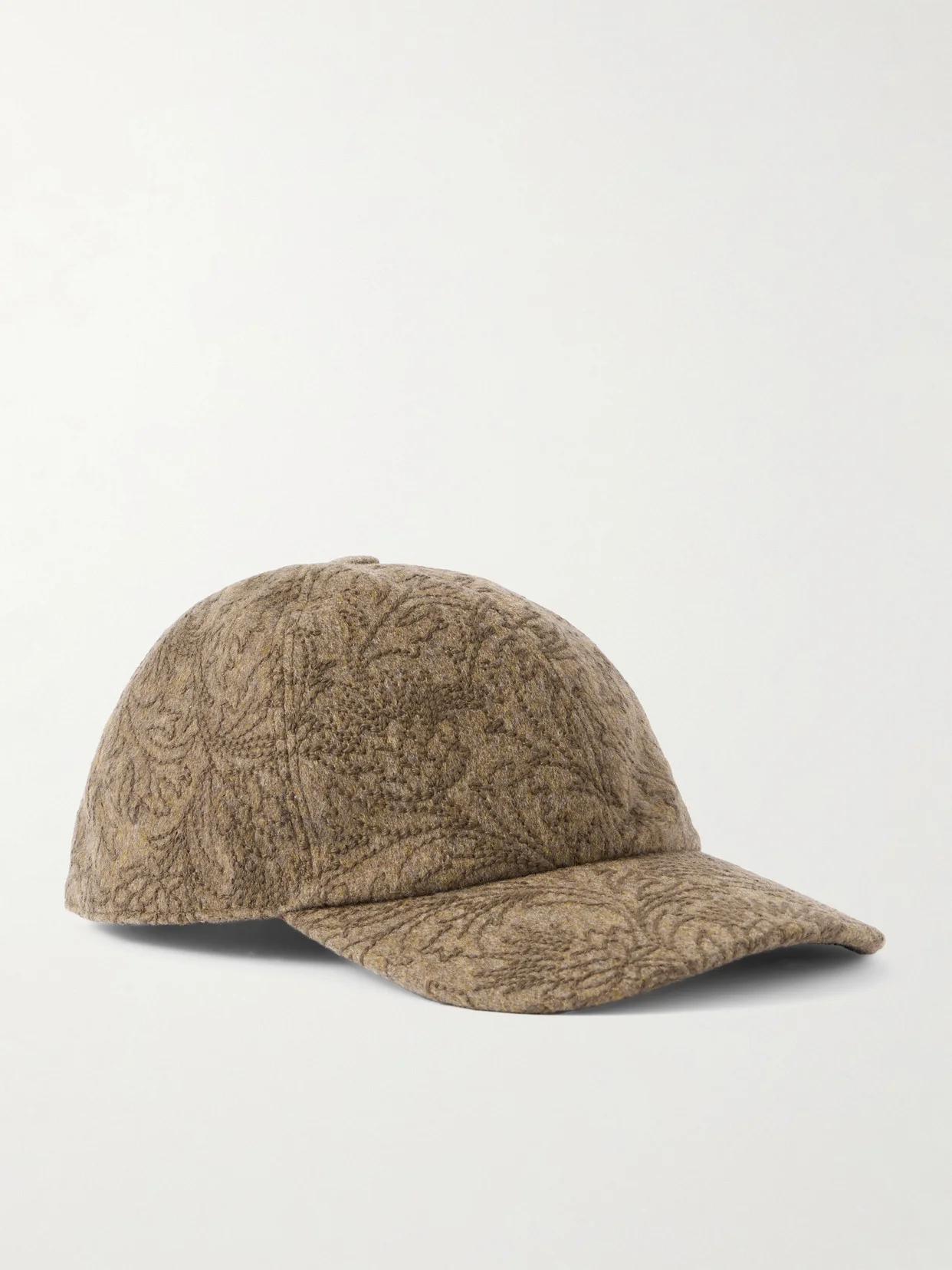 Embroidered Cashmere-felt Baseball Cap - 1