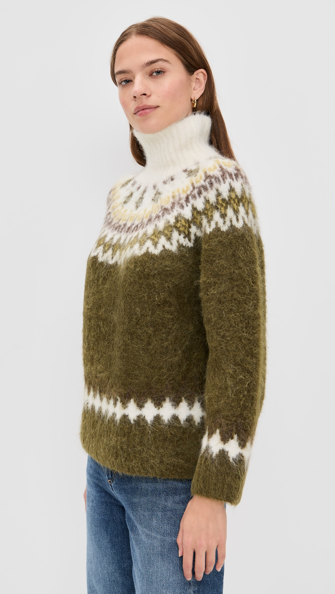 Beth Oversized Alapca Fair Isle Turtleneck - 3