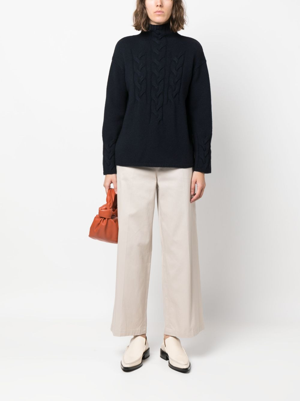wide-leg cotton trousers - 2