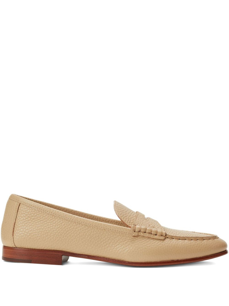 pebble-textured penny loafers 1