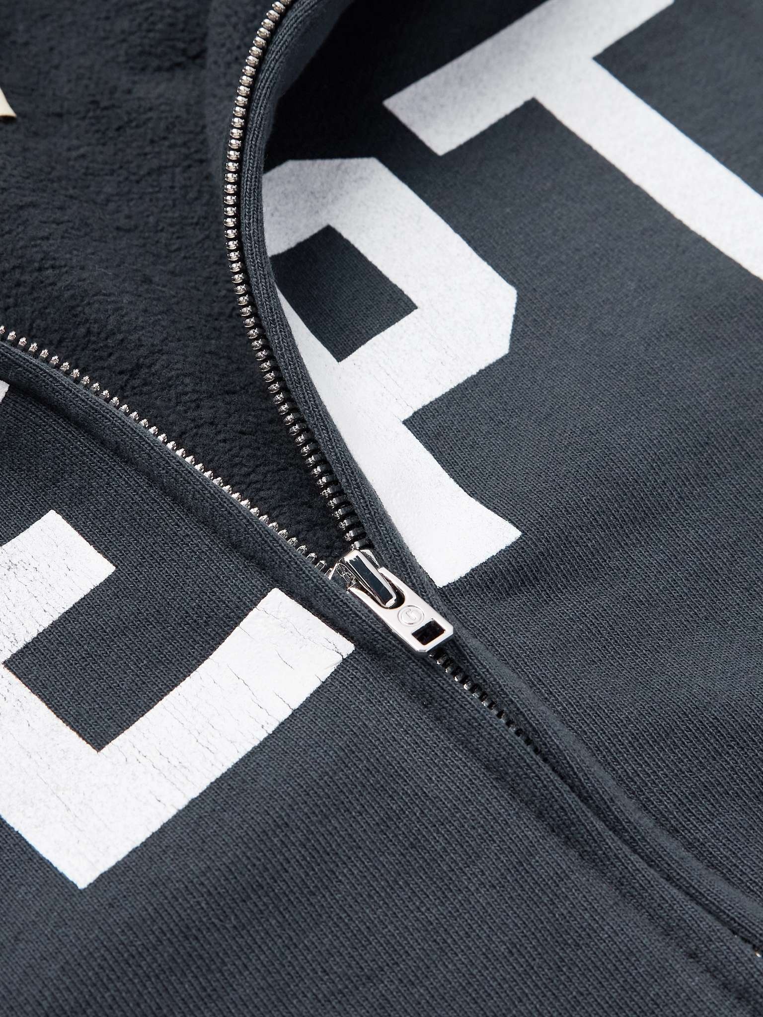 Appliquéd Logo-Print Cotton-Jersey Zip-Up Hoodie - 4