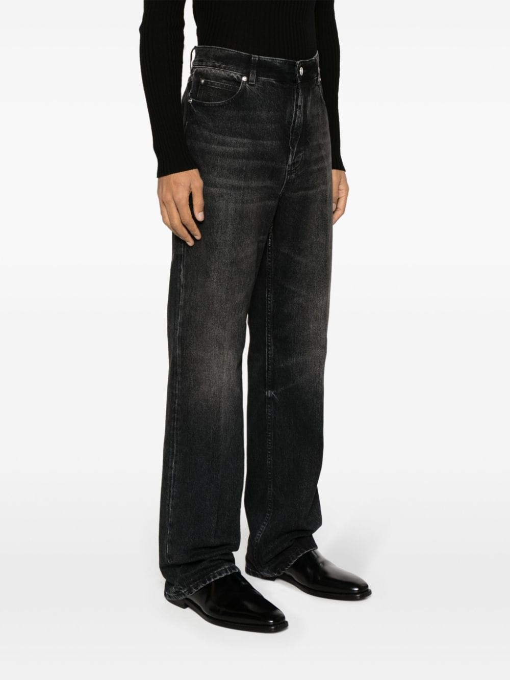 logo-engraved-buttons cotton jeans - 3