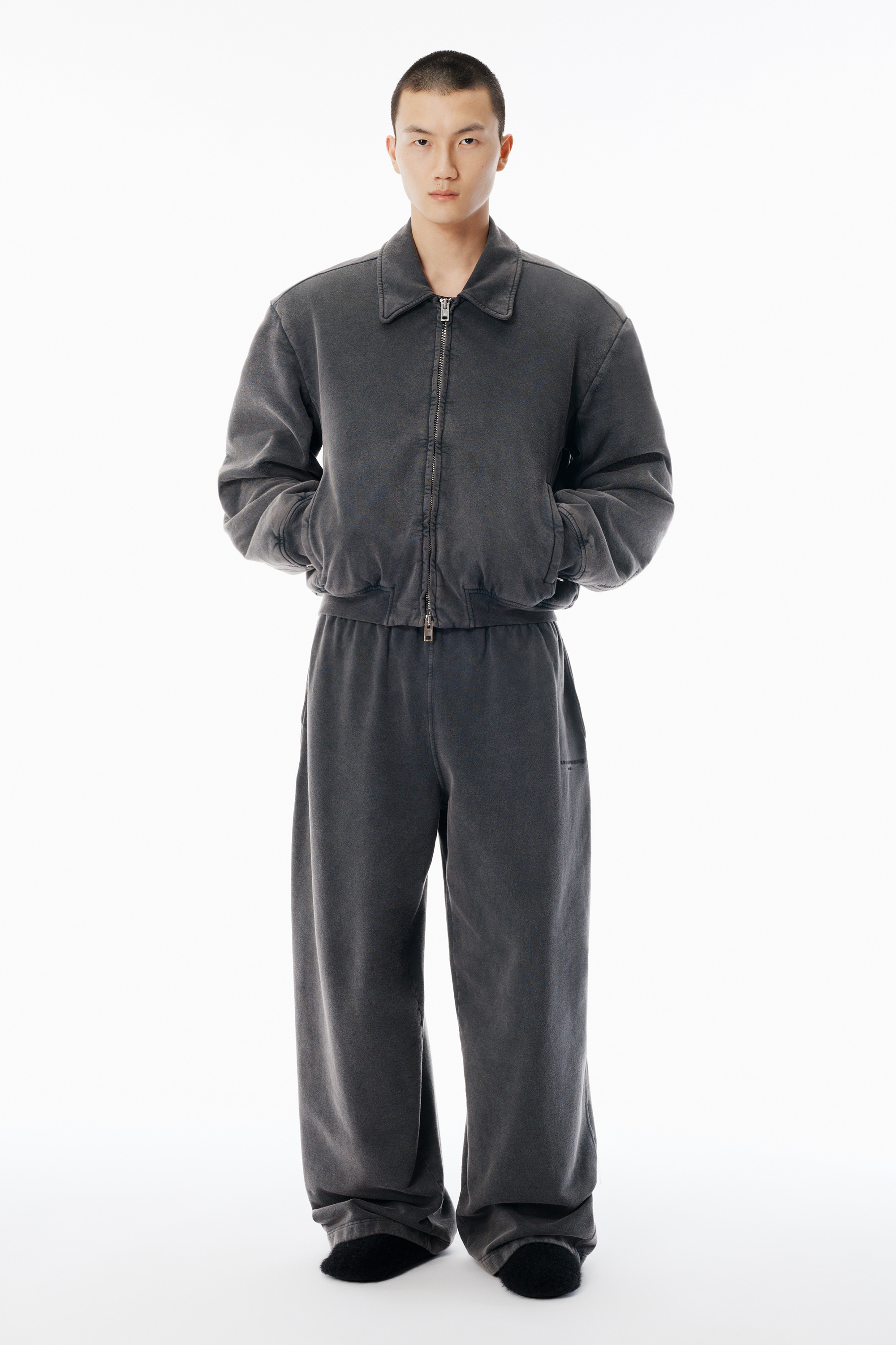 Grey Organic Terry Moto Jacket - 2