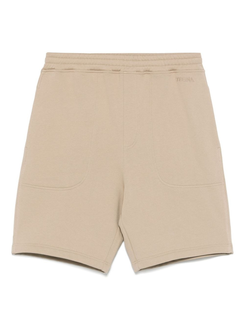 logo-embroidered track shorts 1