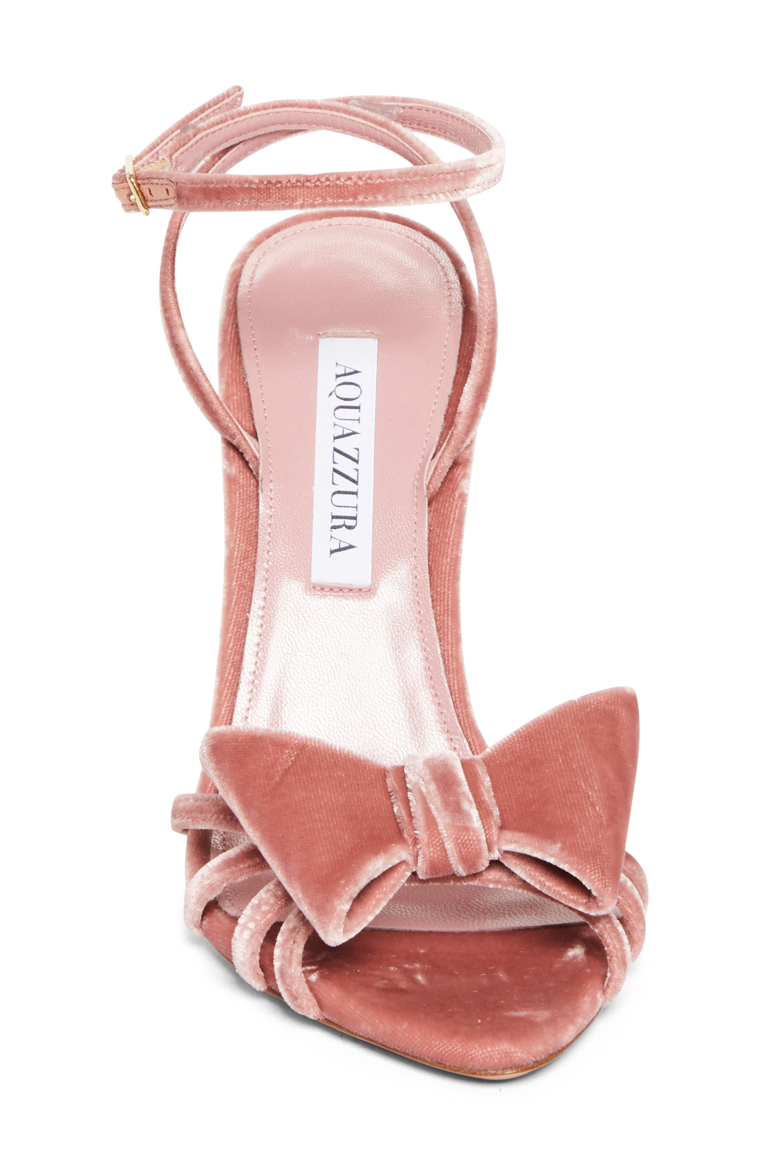 Aquazzura Black Tie Ankle Strap Sandal in Antique Rose at Nordstrom - 4