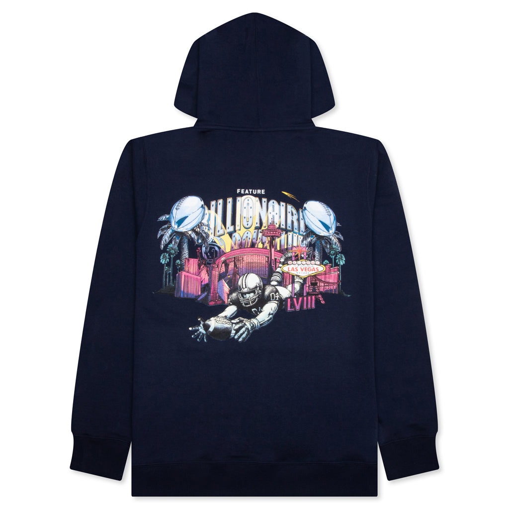 FEATURE X BILLIONAIRE BOYS CLUB STADIUM HOODIE - NAVY - 2