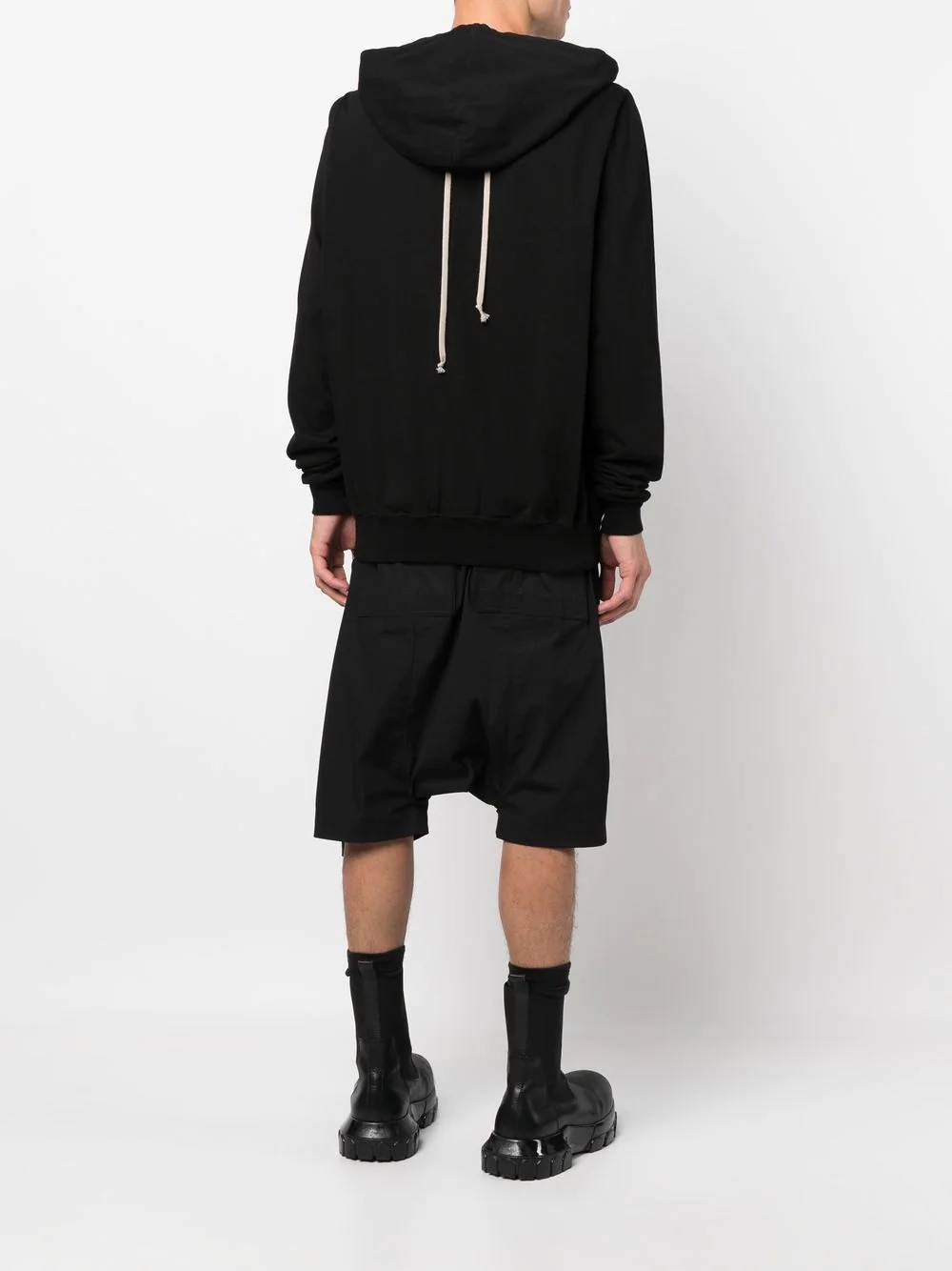 drawstring-fastening detail hoodie - 4