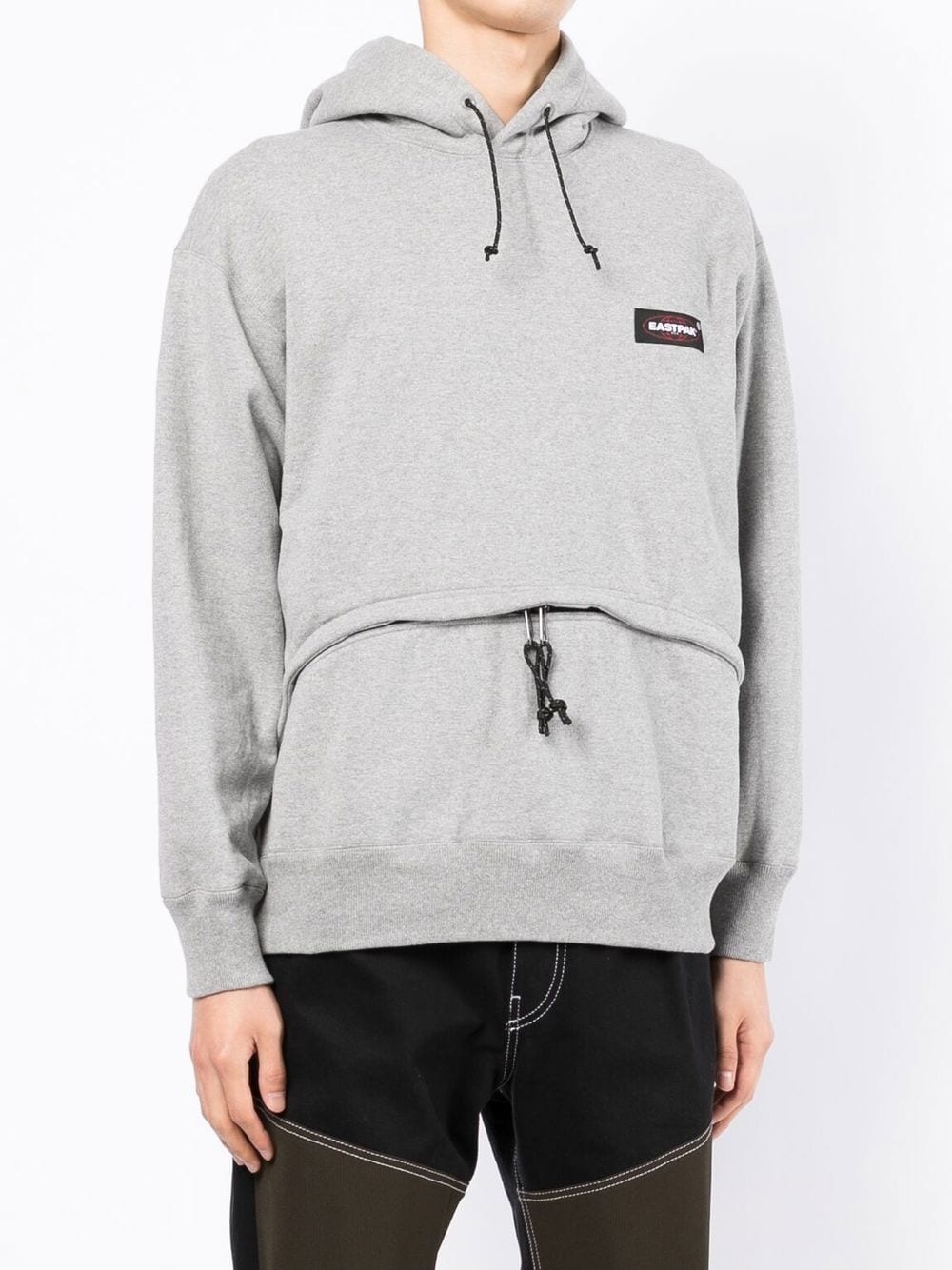 logo-patch drawstring hoodie - 3