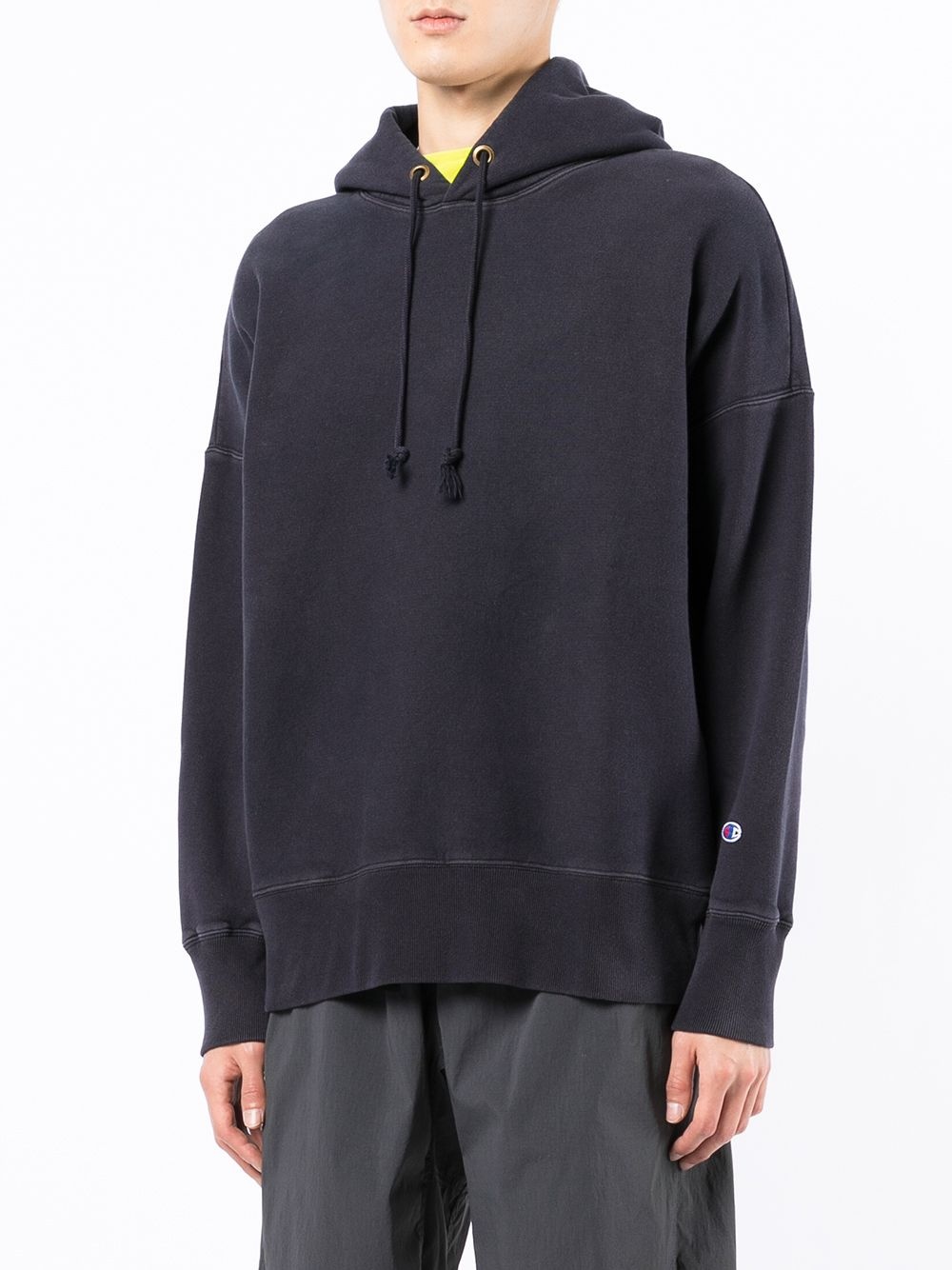 faded drawstring hoodie - 3