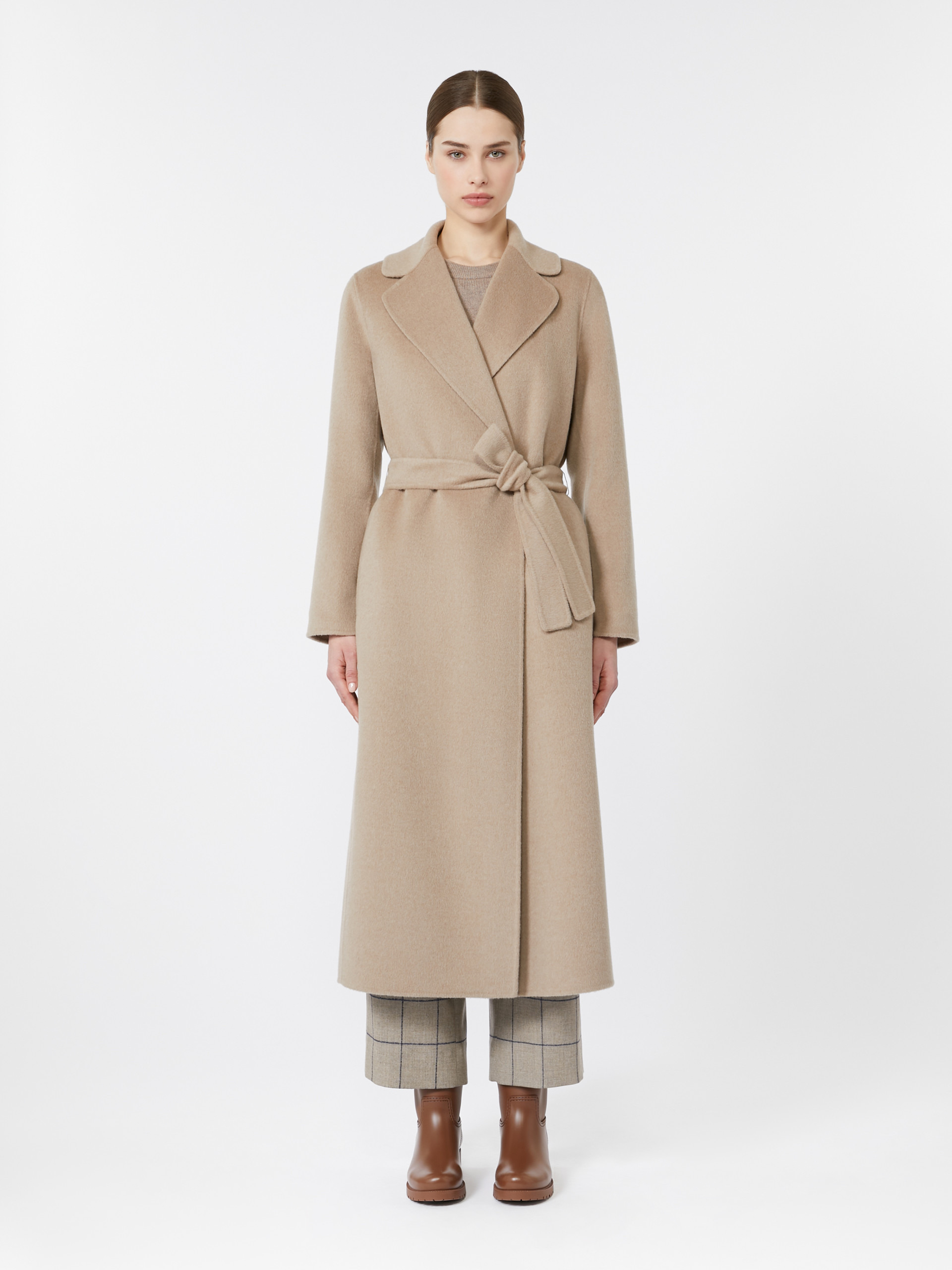 PAOLA Wool and cashmere coat with belt - 3
