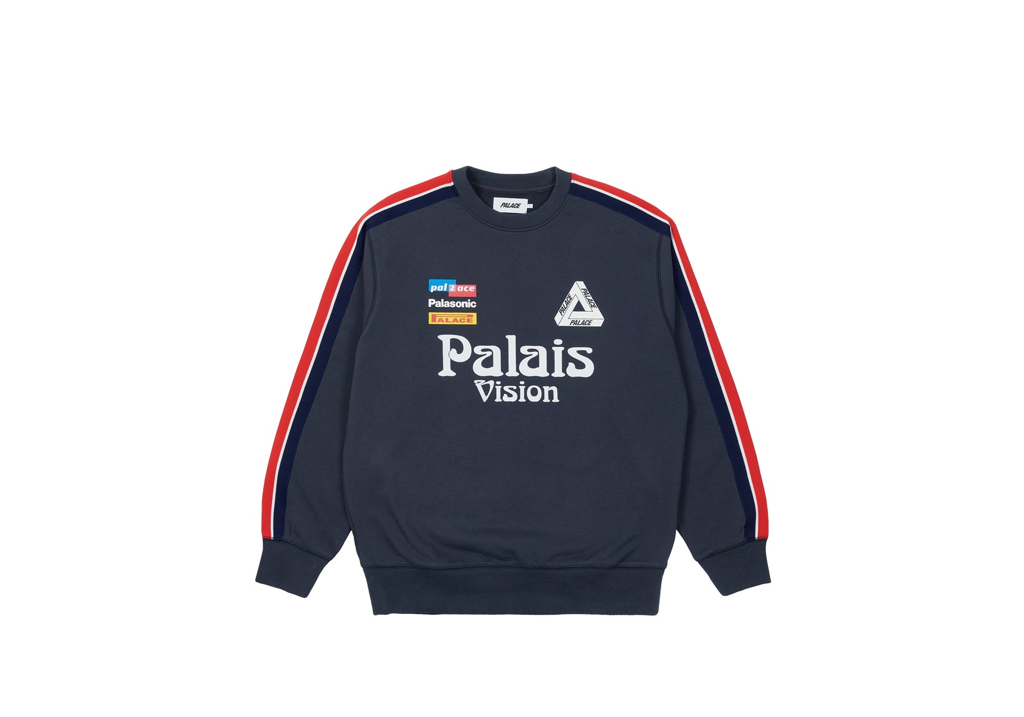 PALACE FLAG STRIPE CREW NAVY | REVERSIBLE