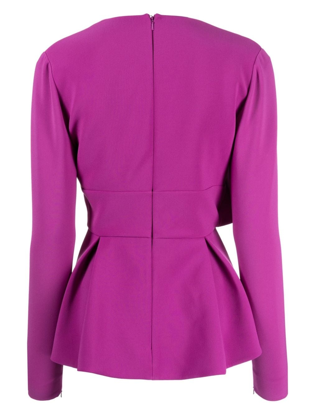 draped silk peplum top - 2