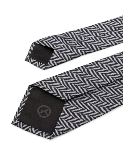 GIORGIO ARMANI herringbone-print tie outlook