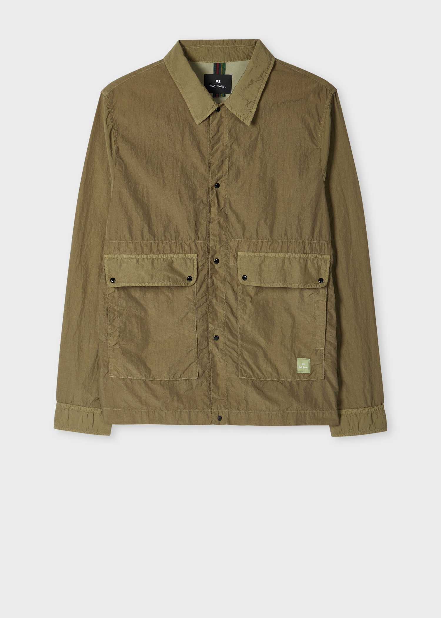 Khaki Garment Dye Nylon Shirt Jacket - 1