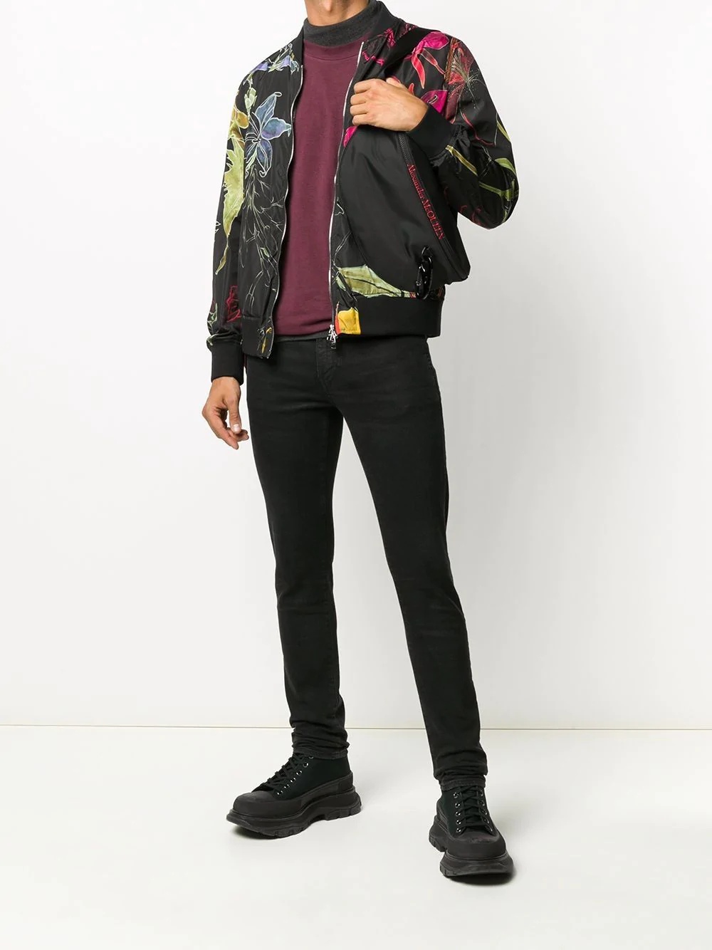 floral print bomber jacket - 2