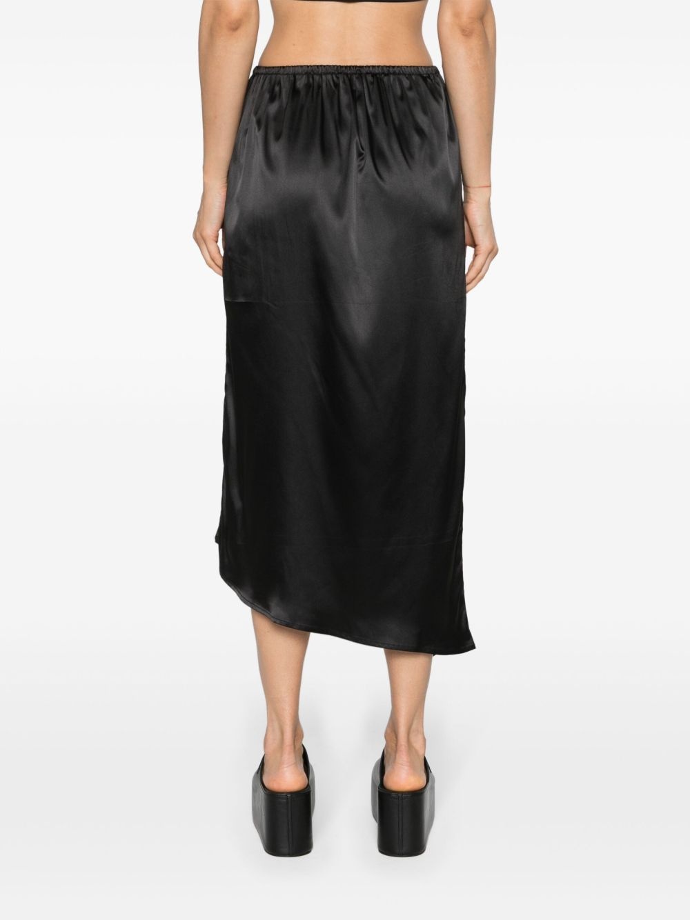 asymmetric satin slip skirt - 4