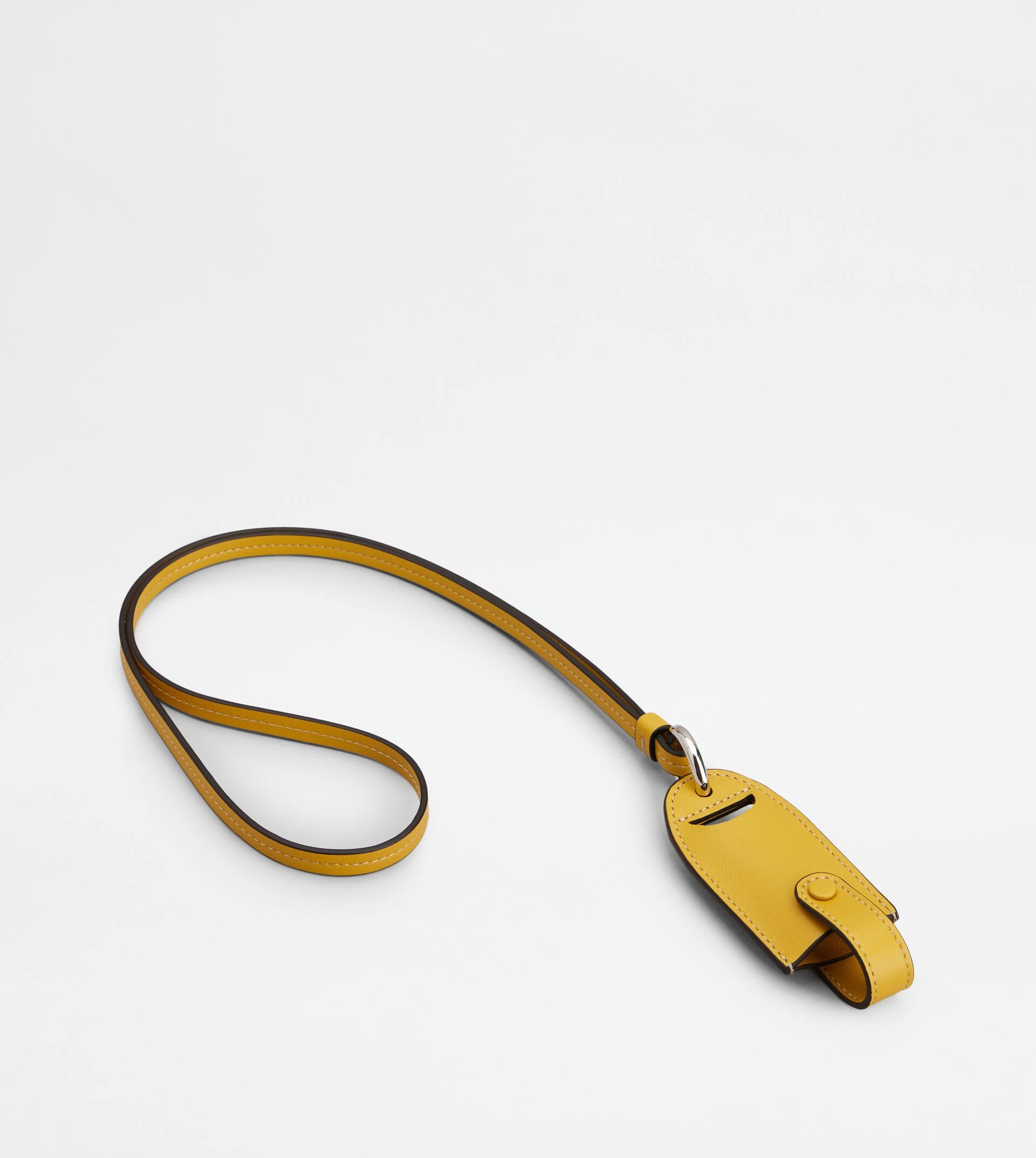 NECK LIPSTICK HOLDER IN LEATHER - YELLOW - 3