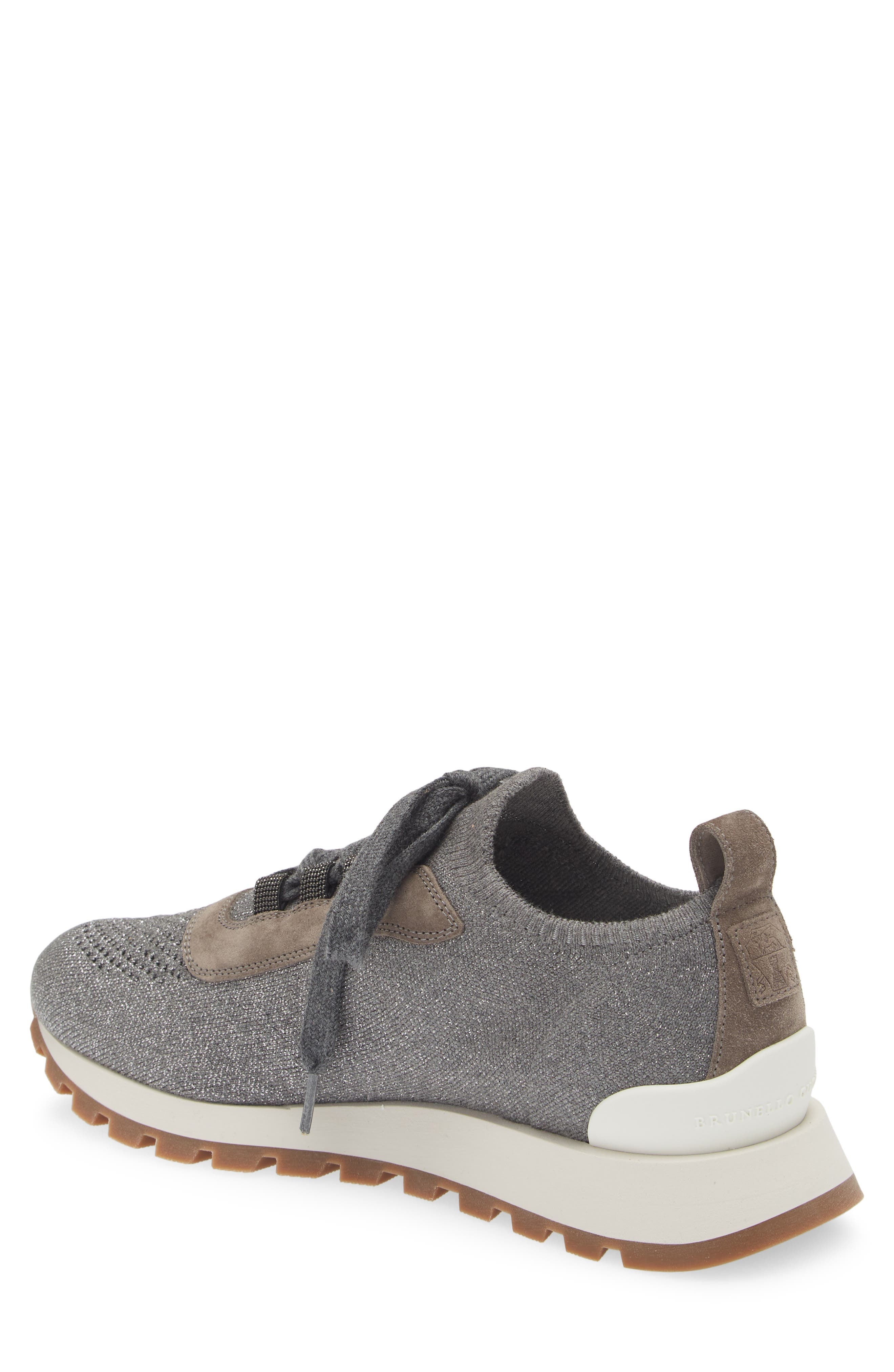 Monili Metallic Knit Lace-Up Sneaker - 2
