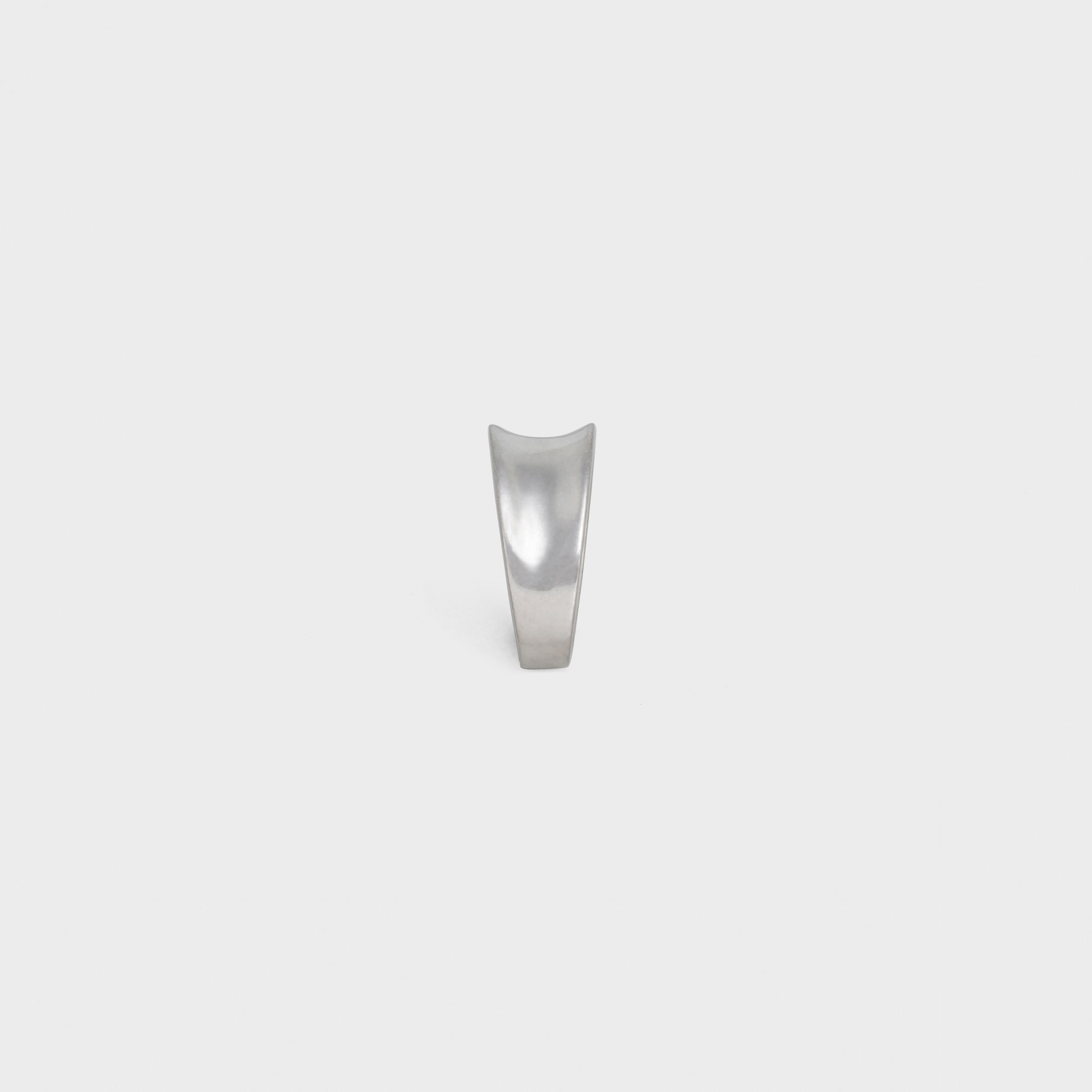 SIMPLE FORMS CURVED RING  IN  BRASS WITH RHODIUM FINISH - 3