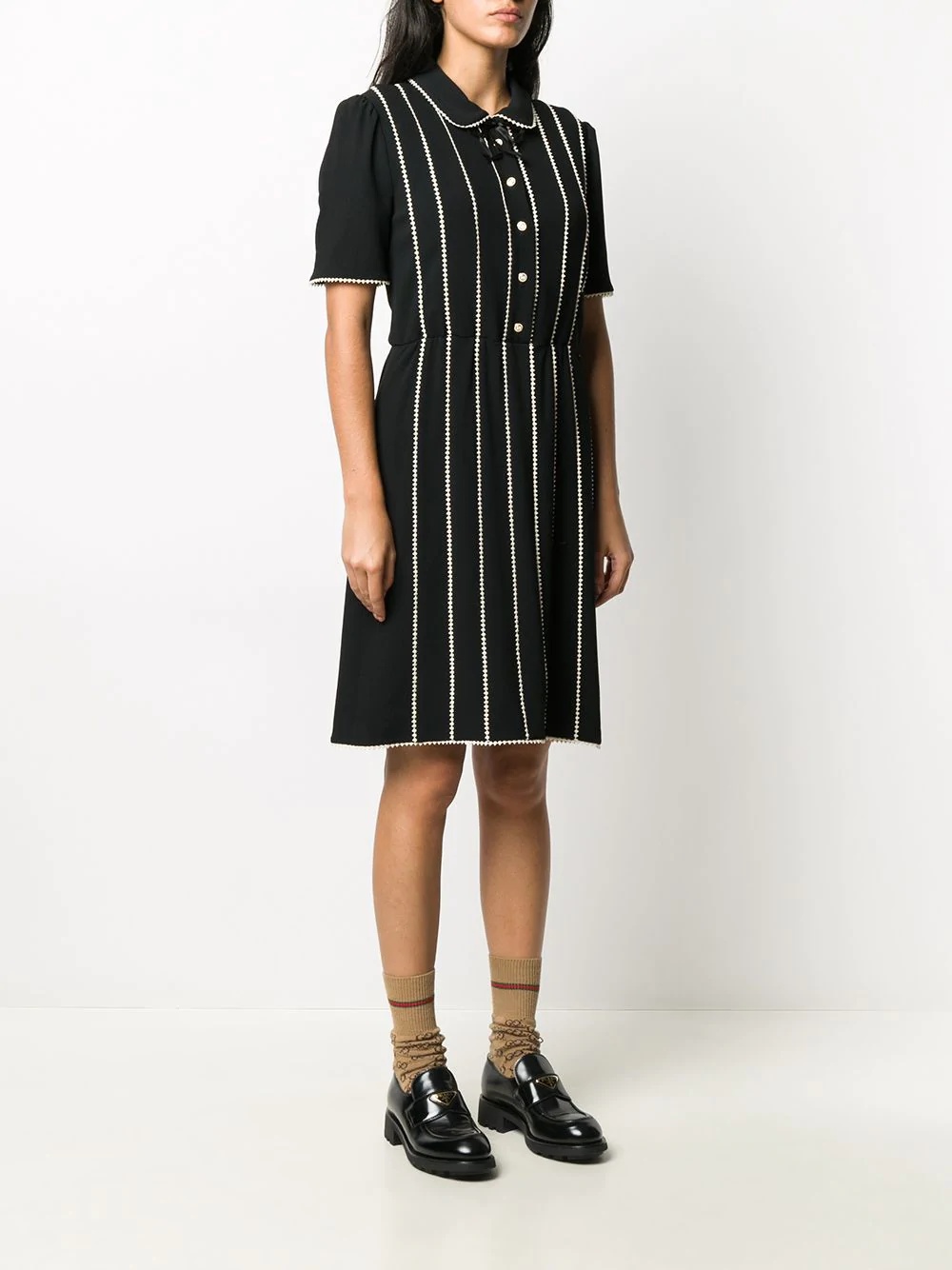 striped short-sleeve dress - 3