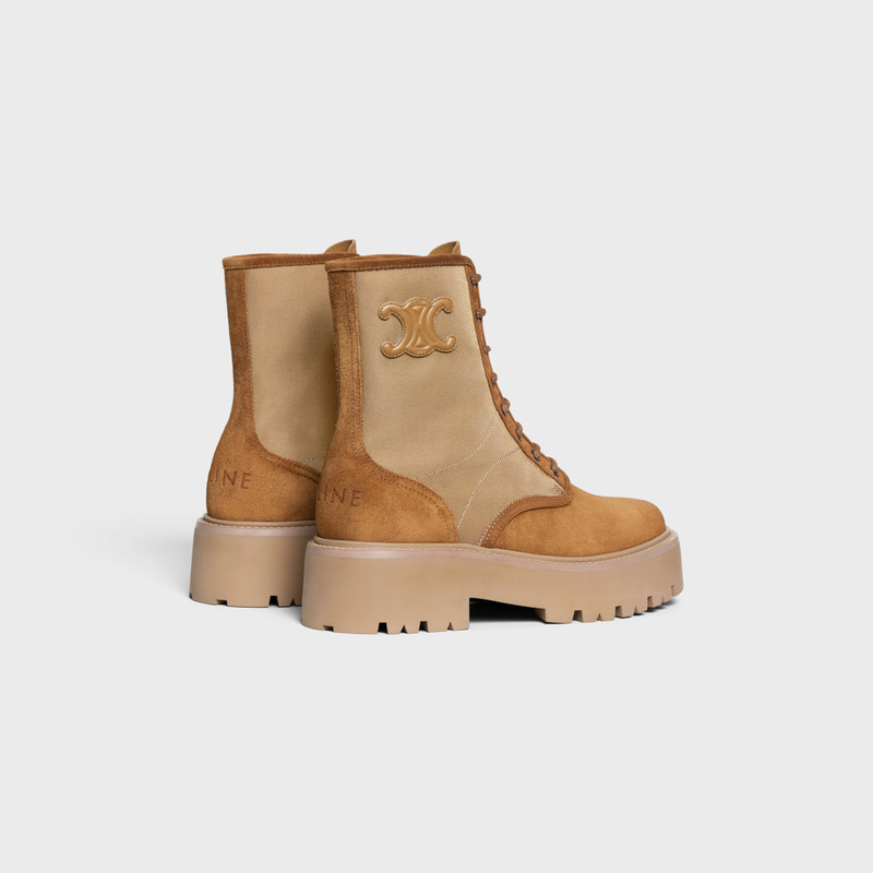 CELINE CELINE BULKY LACE-UP BOOT WITH TRIOMPHE in NYLON & SUEDE CALFSKIN outlook