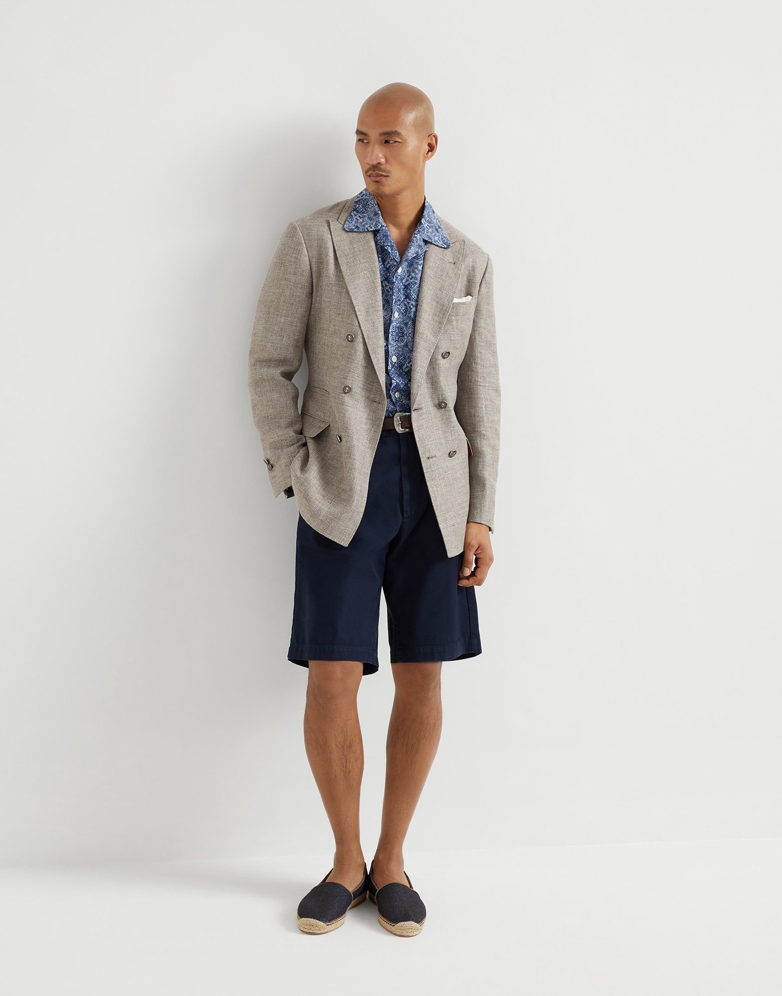 Cotton paisley twill easy fit shirt with camp collar and chest pocket - 5