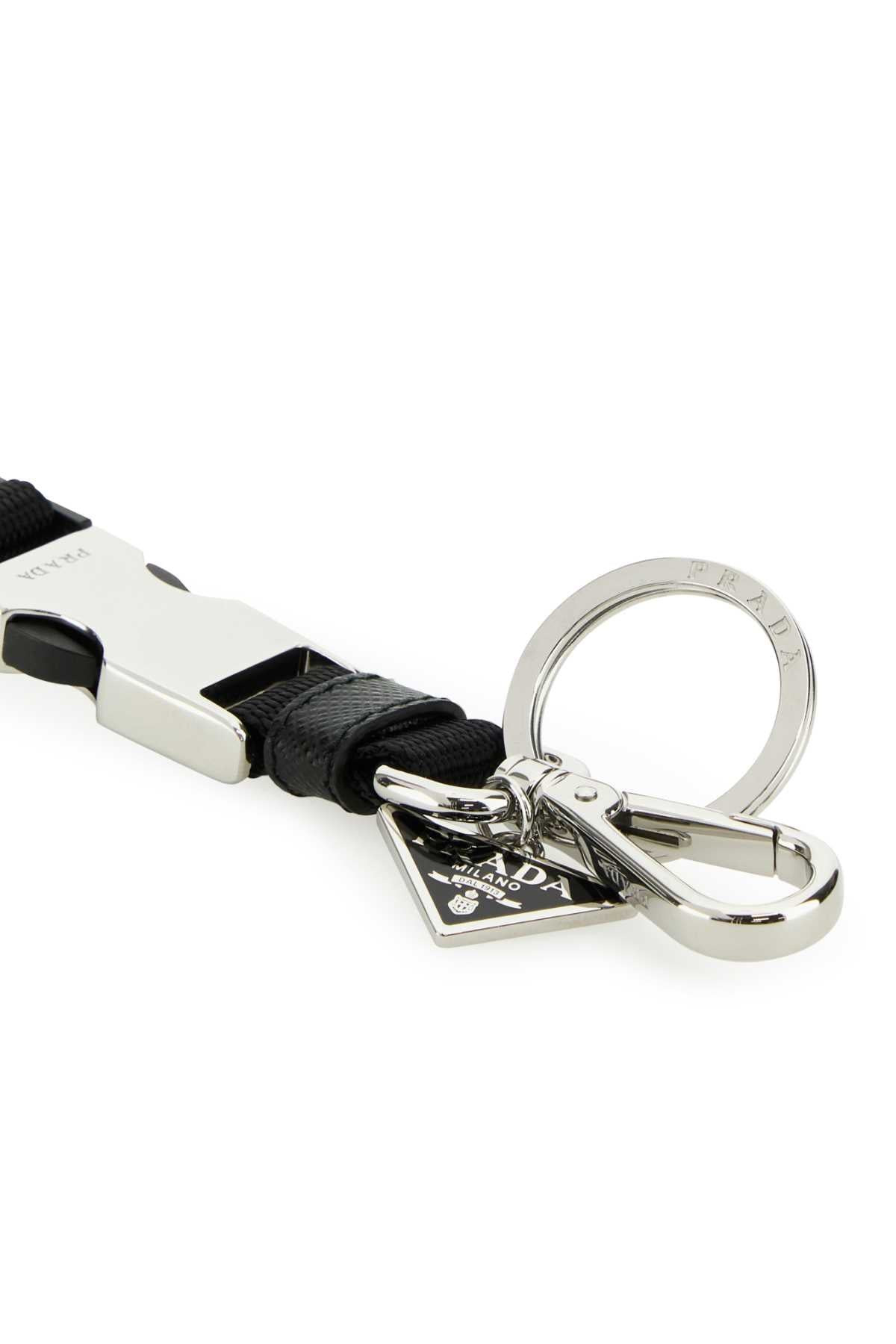Prada Men Black Fabric Keyring - 3