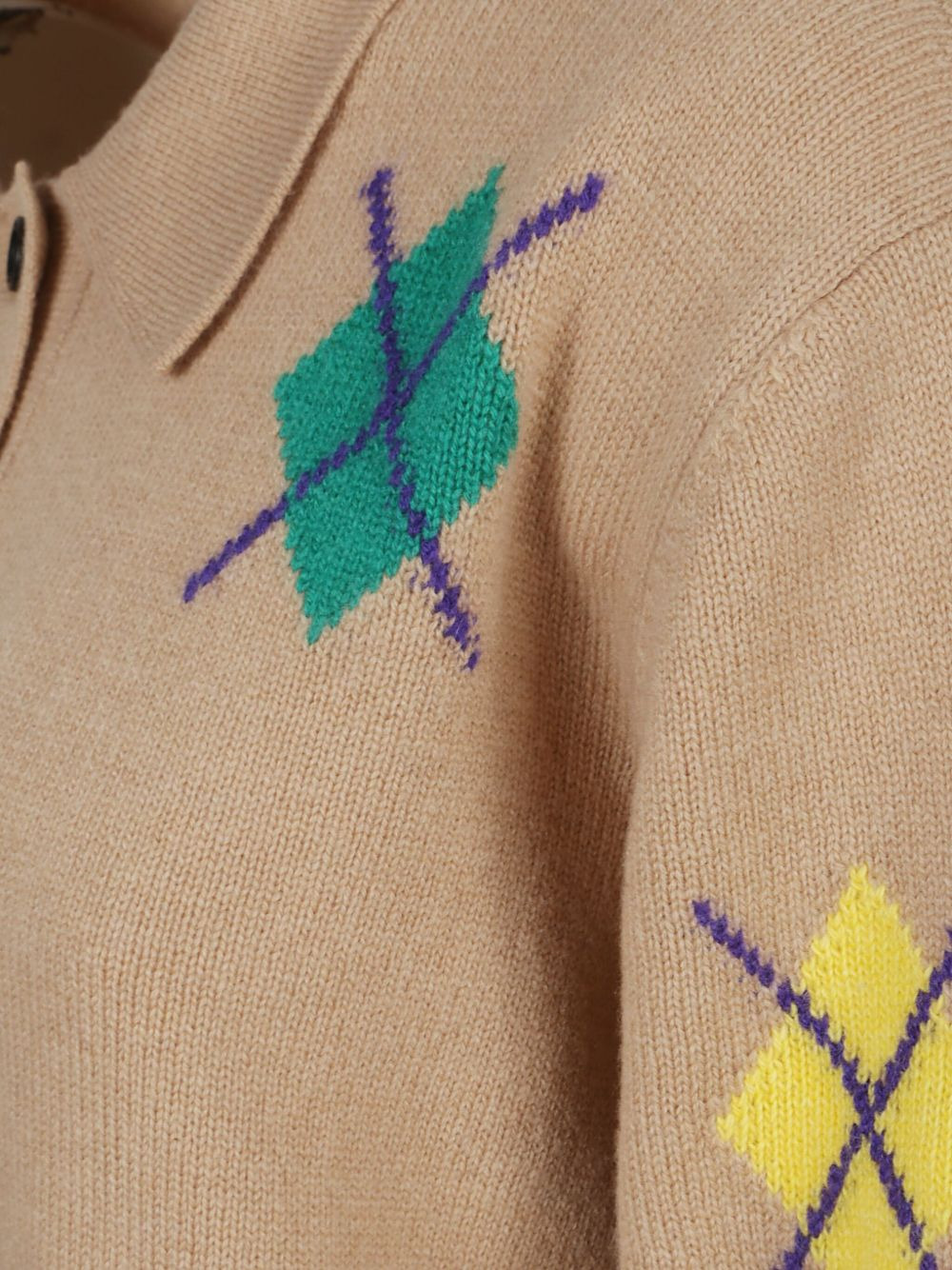 diamond-pattern polo top - 3