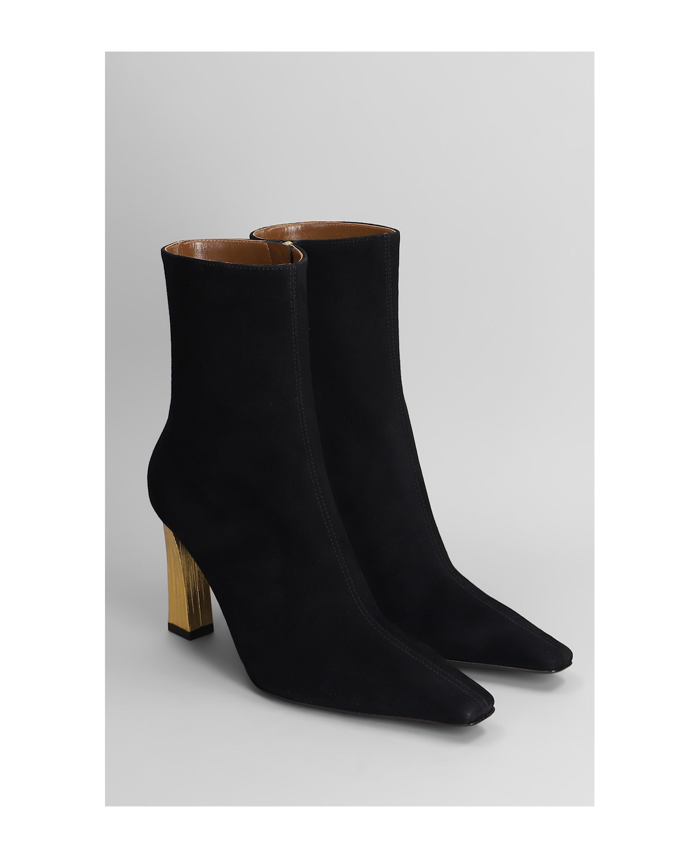 Brenda 90 Tr High Heels Ankle Boots In Black Leather - 2
