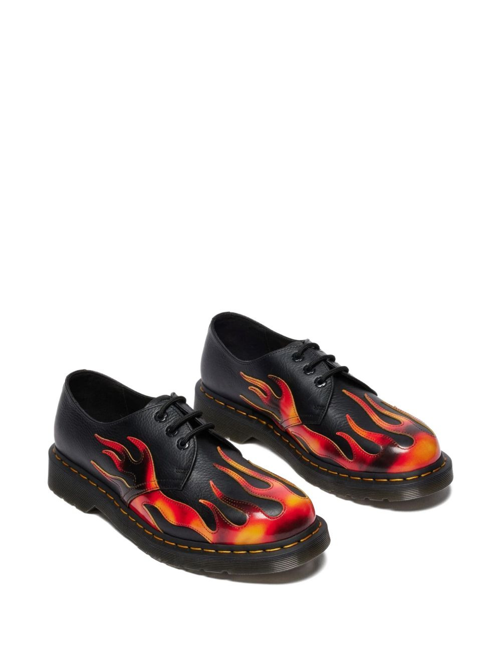 flame-print derby shoes - 2