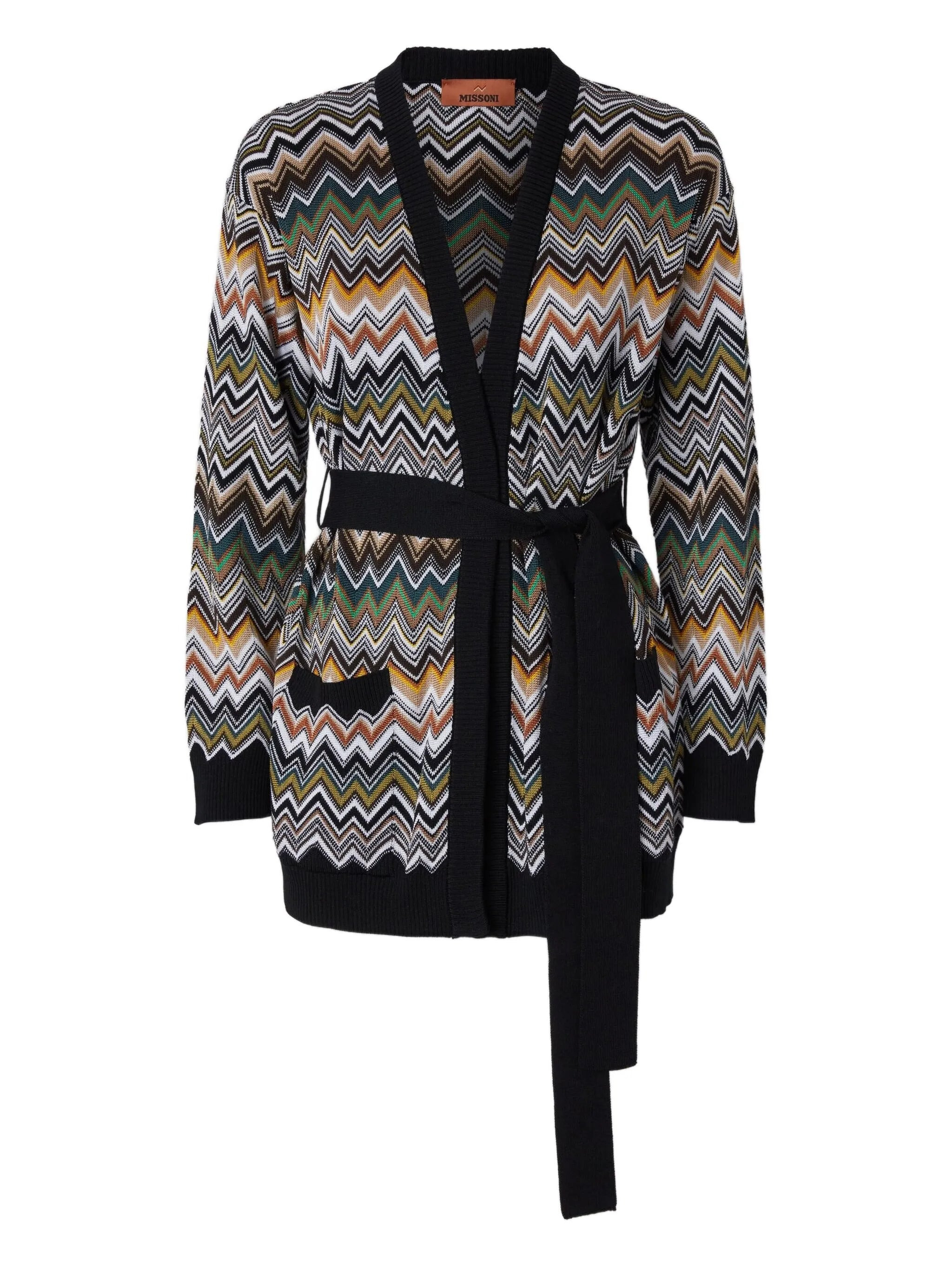 Missoni Chevron-pattern Belted Cardigan - 1