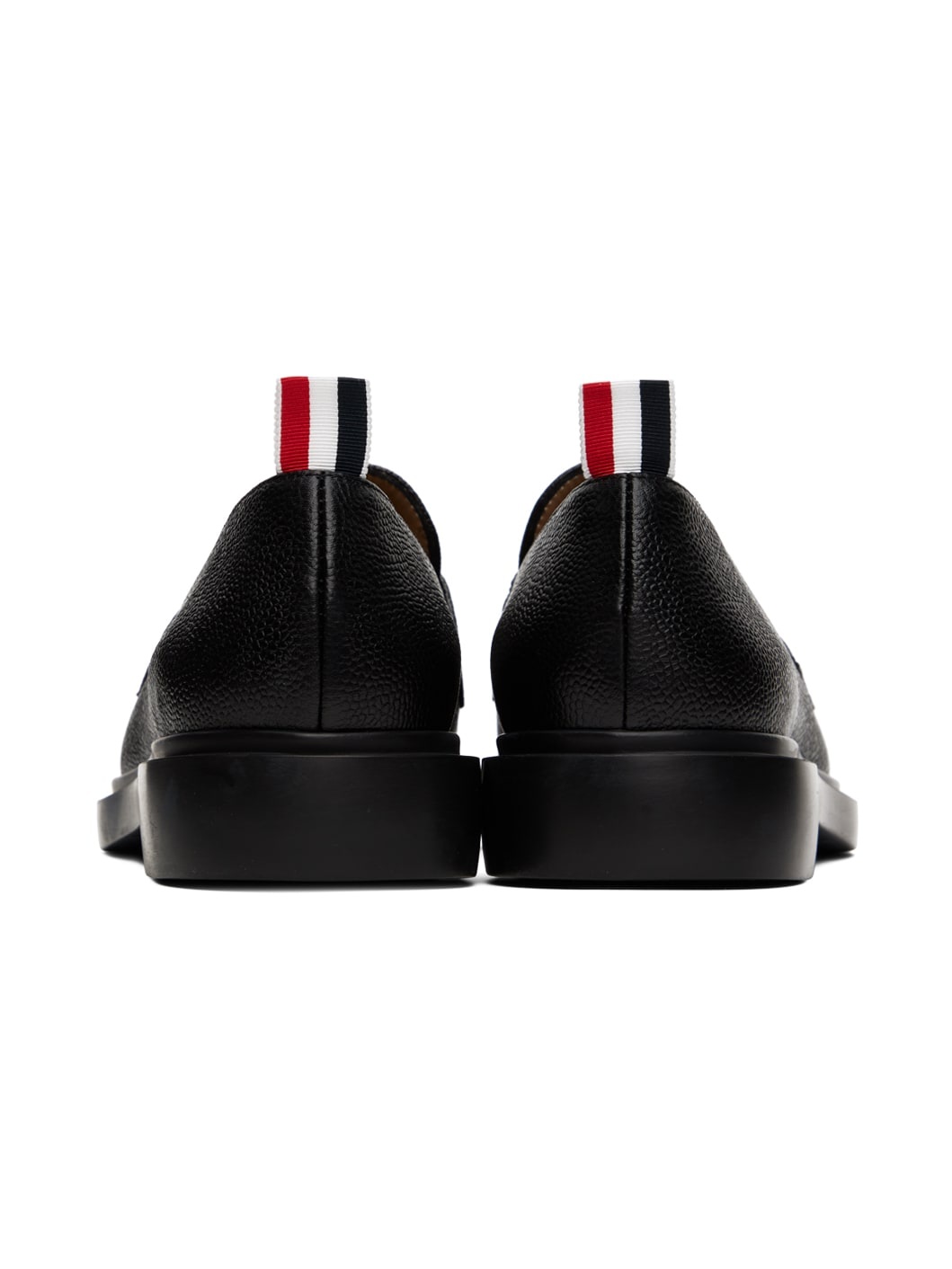 Black Pebble Grain Loafers - 2