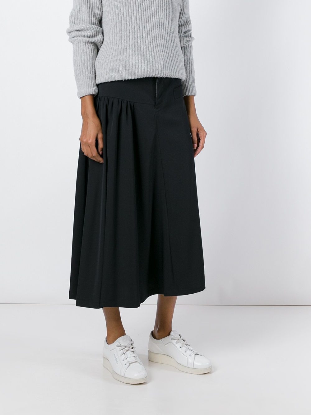 high-waisted draped skirt - 3