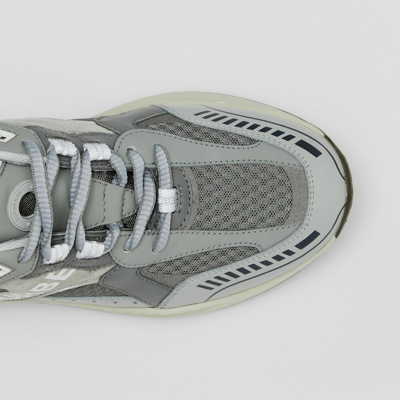 Burberry Logo Print Leather, Suede and Mesh Sneakers outlook